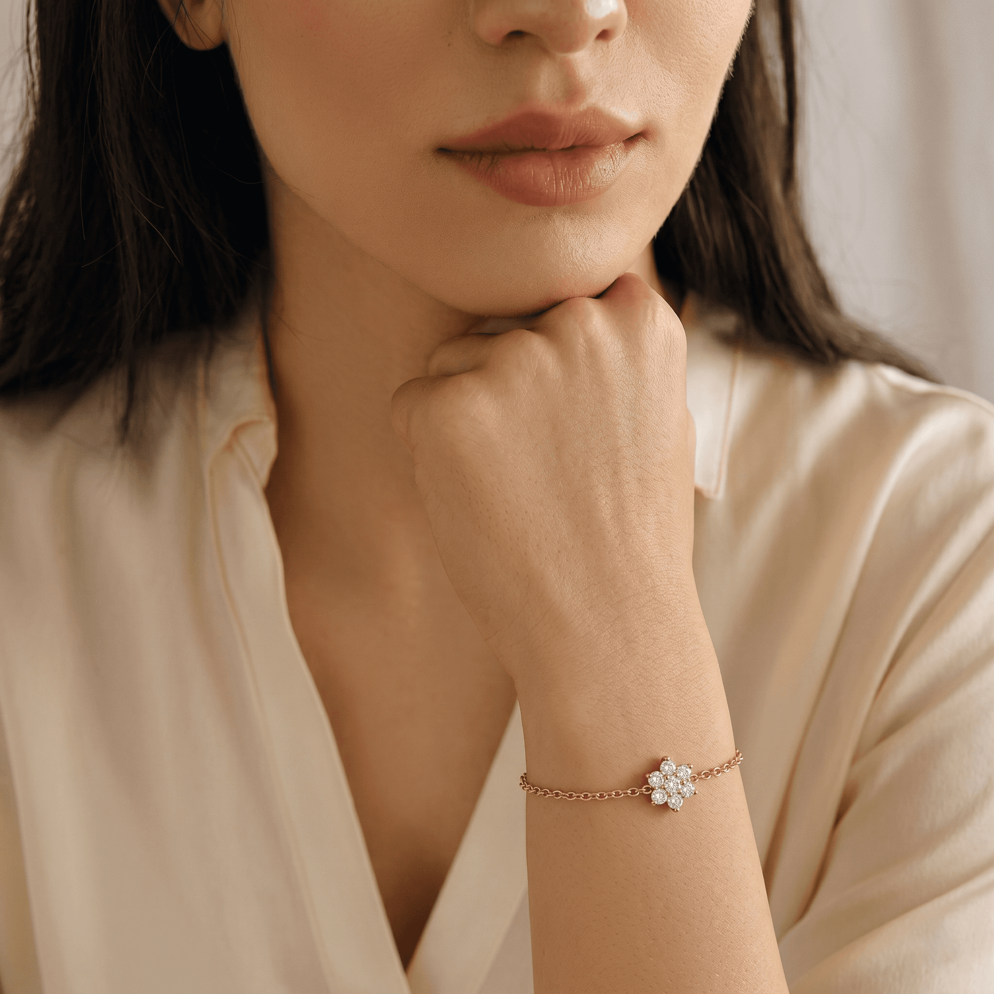 Petal Bloom Cluster Bracelet , 