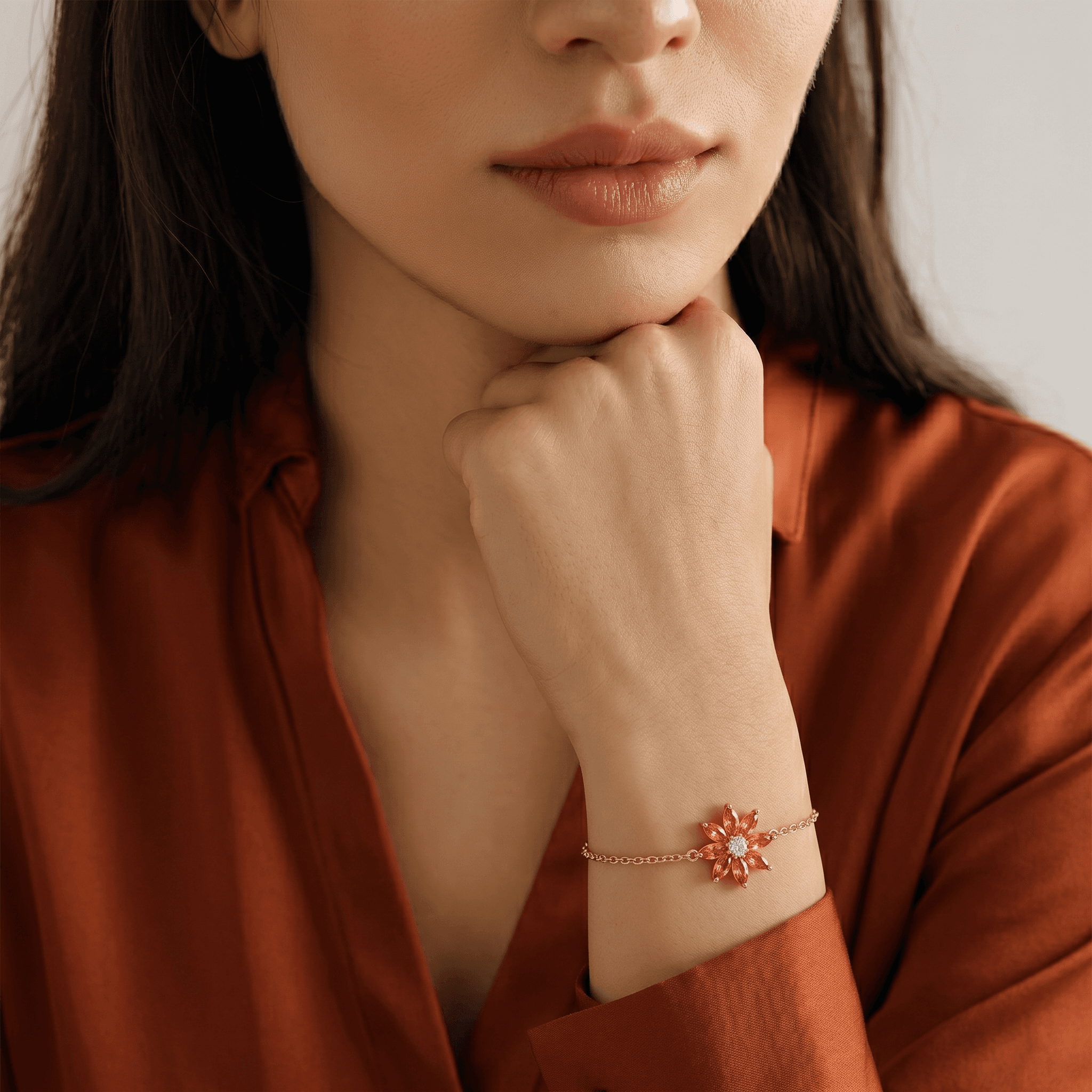 Amber Daisy Chain Bracelet , 