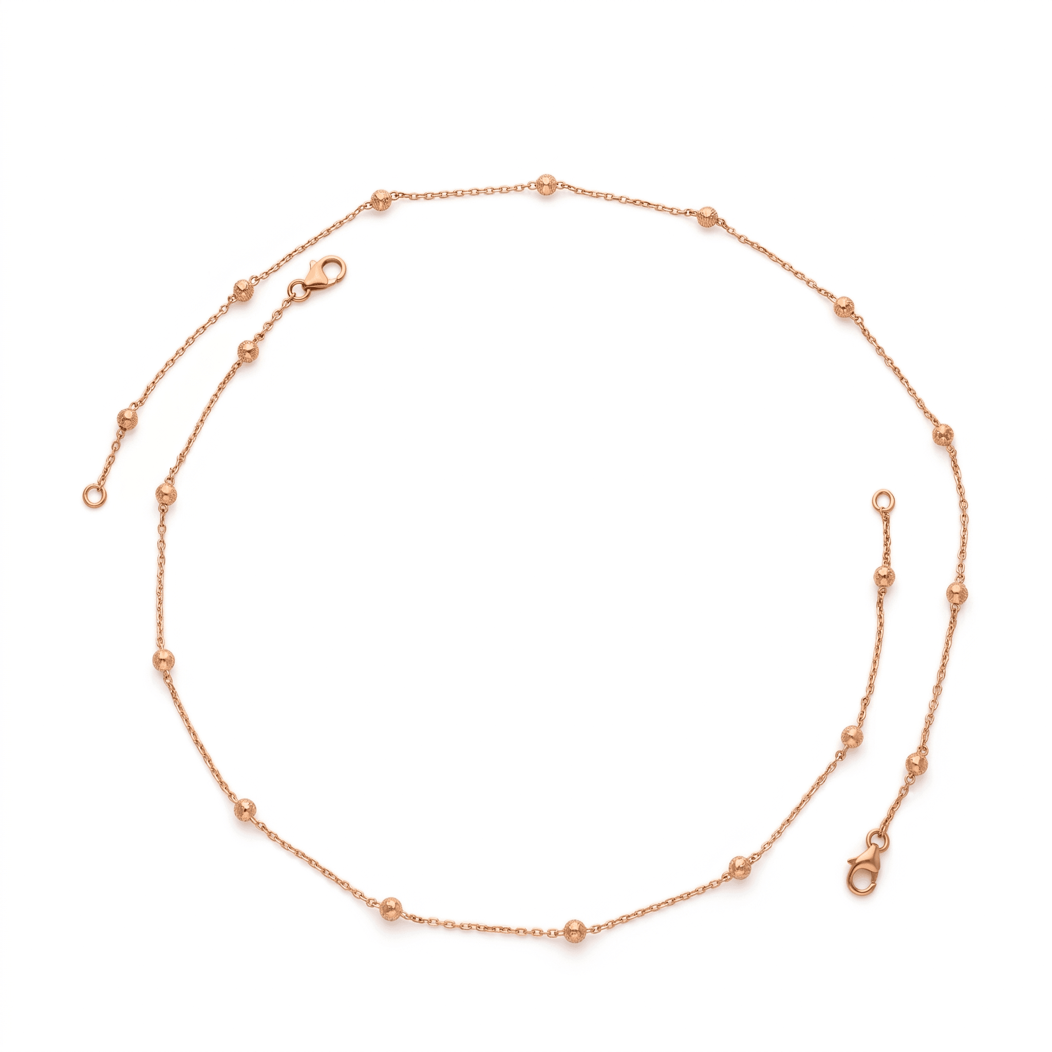 Minimalist Rose Gold Bead Anklet , 