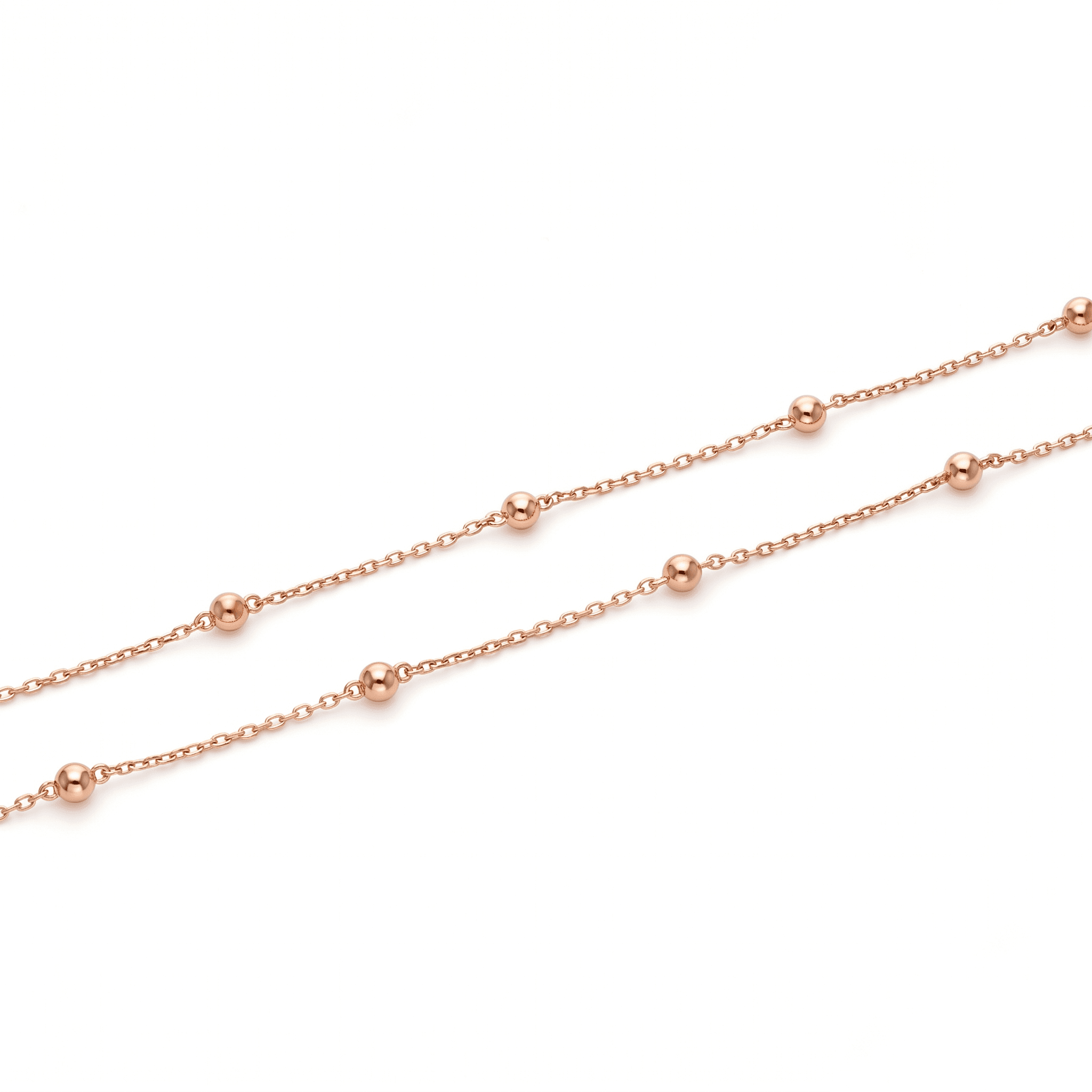 Minimalist Rose Gold Bead Anklet , 