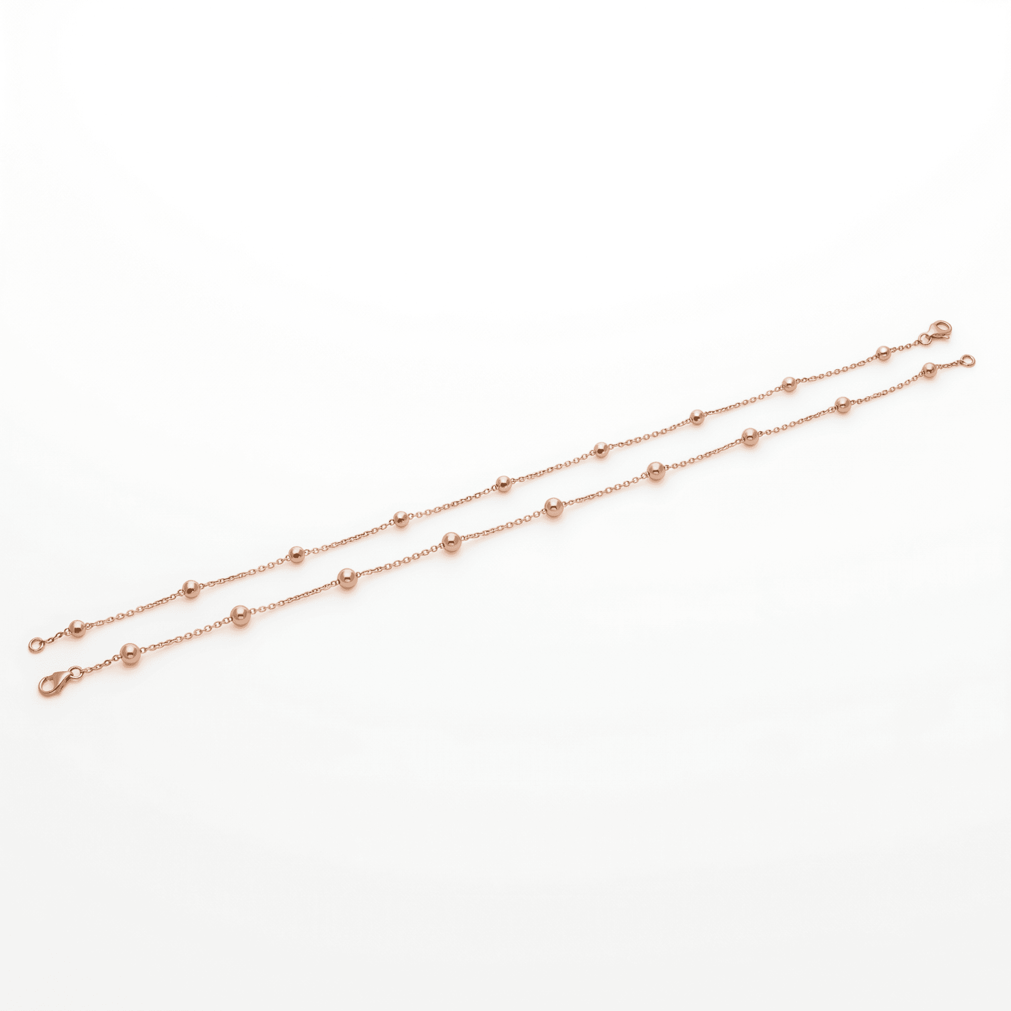 Minimalist Rose Gold Bead Anklet , 