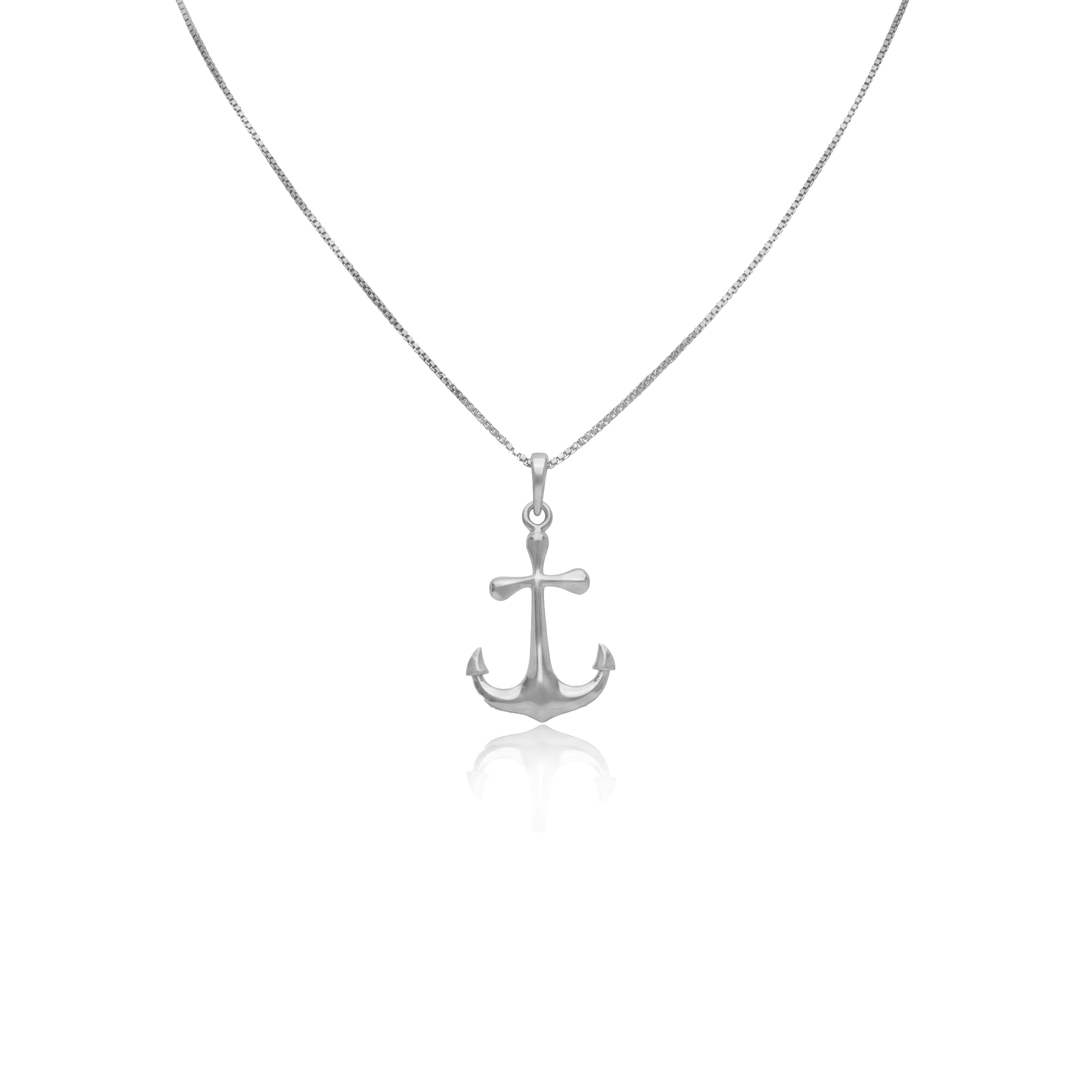 Sterling Silver Anchor Pendant Necklace , 