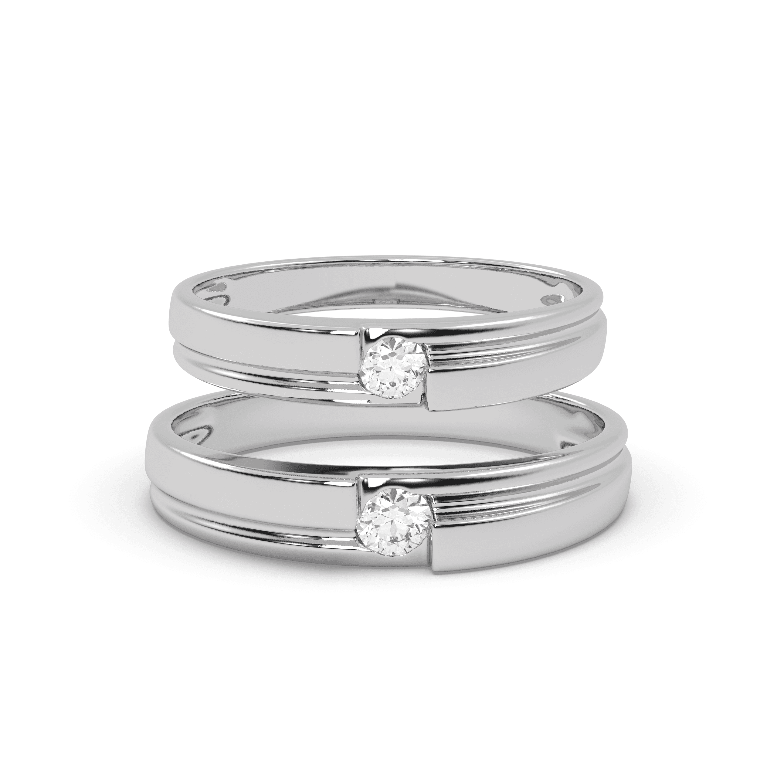 Twin Soul Silver Couple Ring , 13