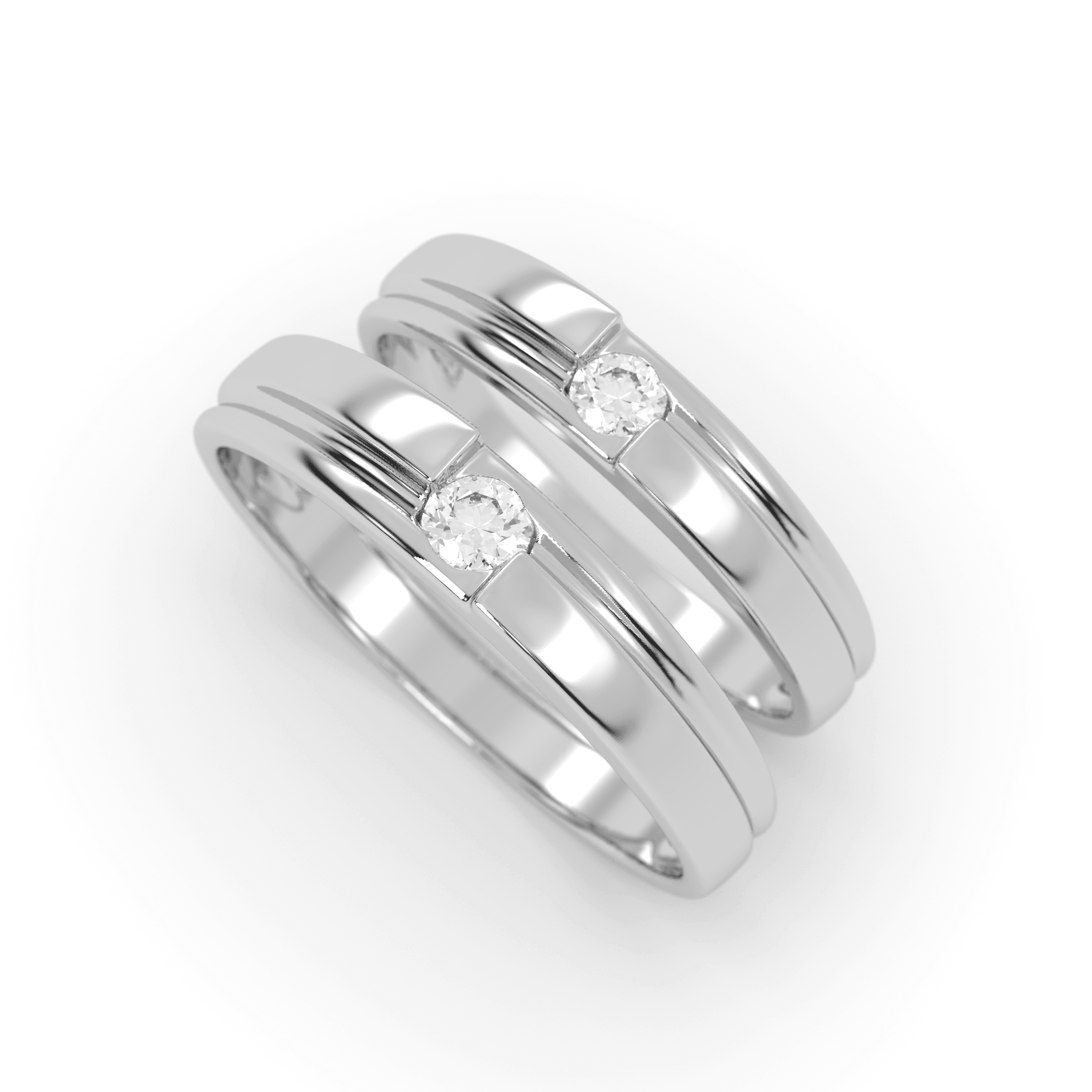Twin Soul Silver Couple Ring , 13