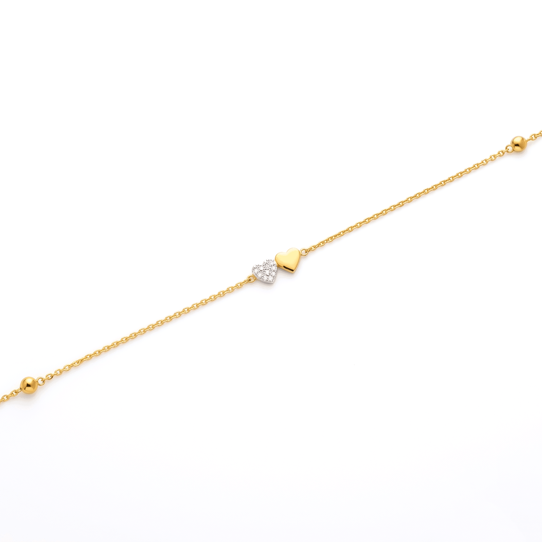 Heartbeats Sterling vermeil gold  Anklet Pair. , 