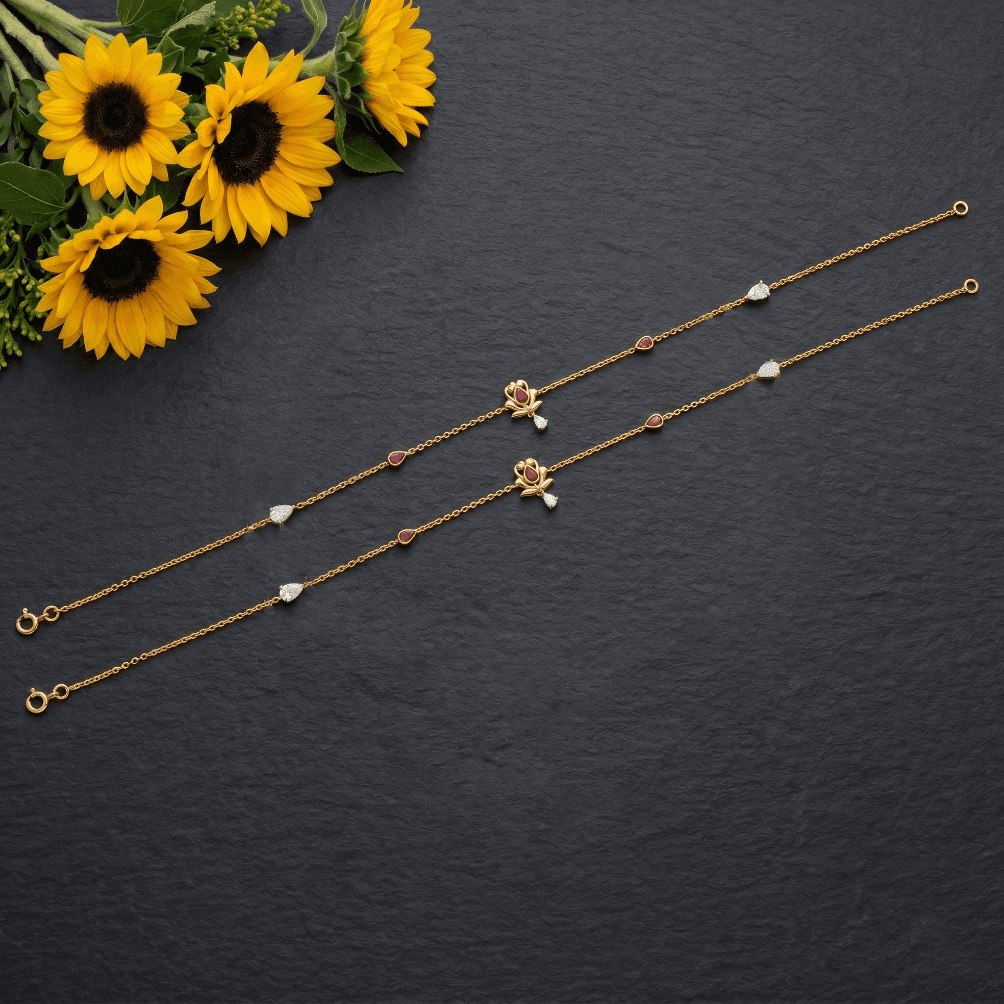 Ruby Drop Anklet. , 