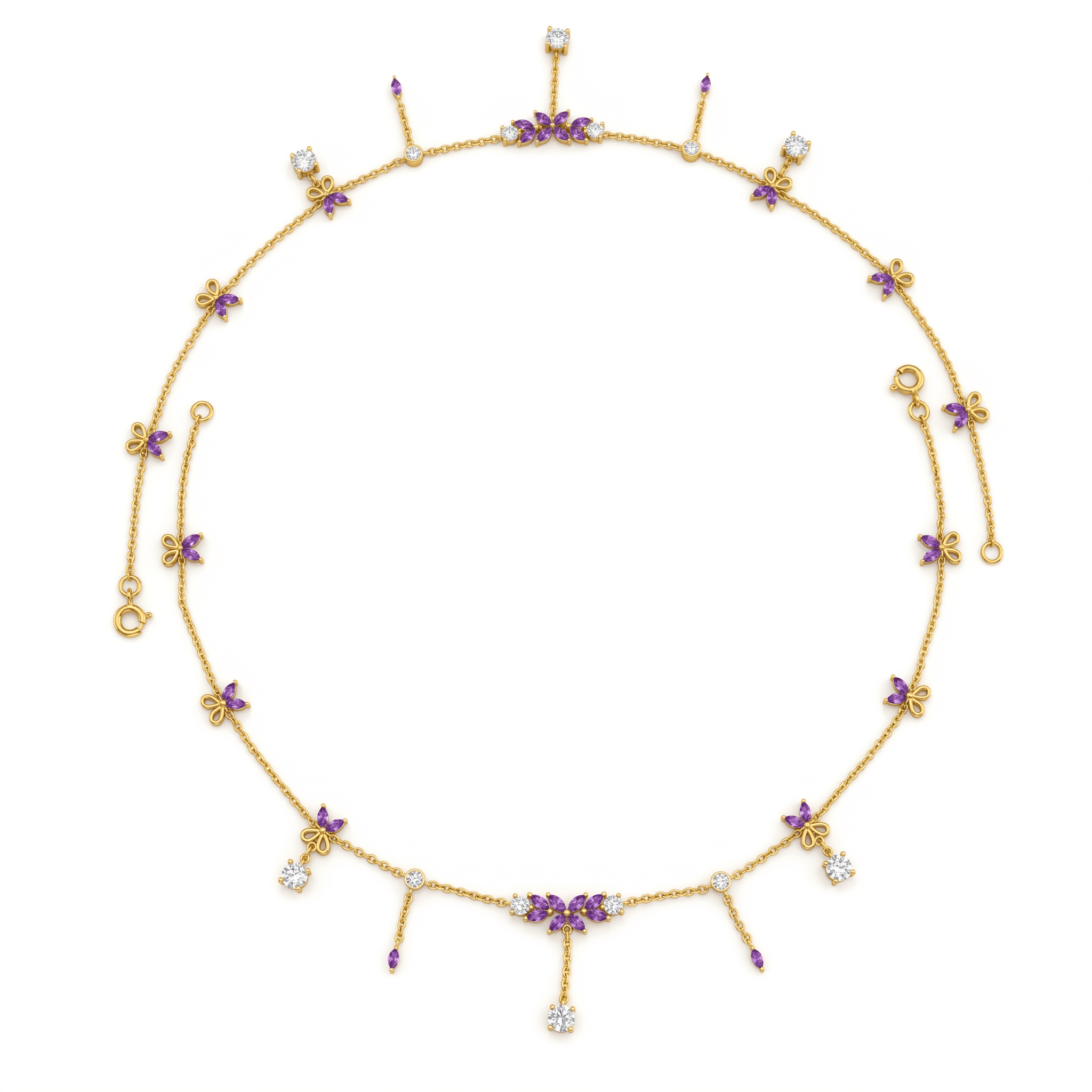 Dainty Butterfly Charm Vermeil Gold Anklet. , 