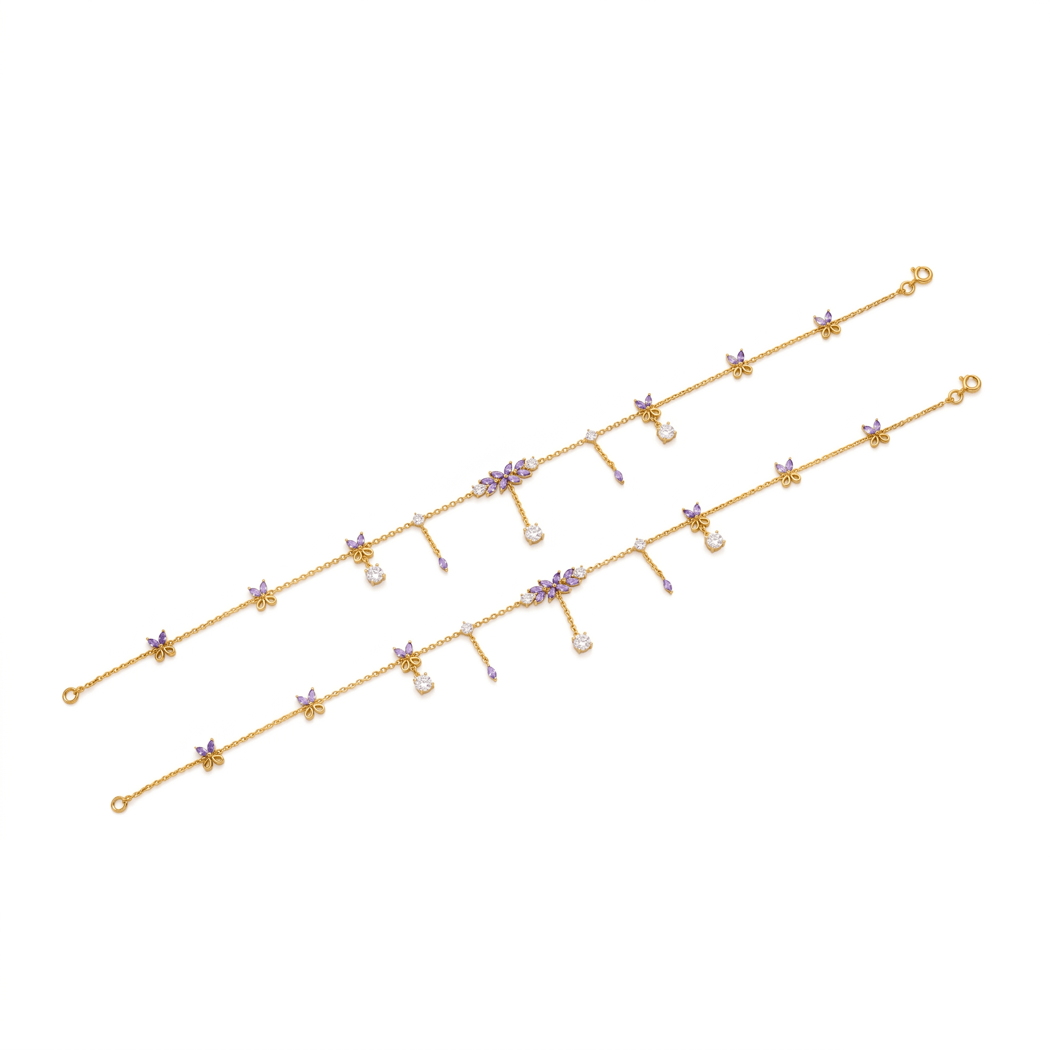 Dainty Butterfly Charm Vermeil Gold Anklet. , 