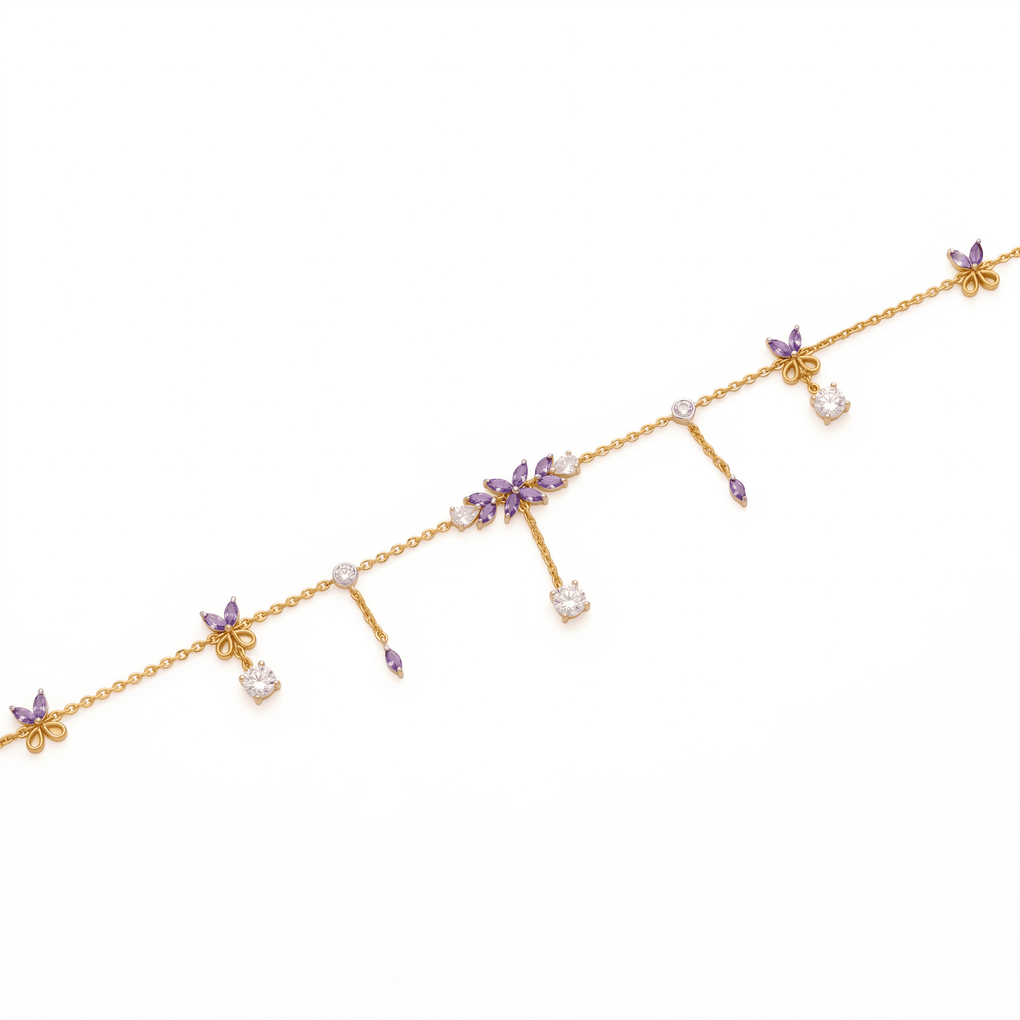 Dainty Butterfly Charm Vermeil Gold Anklet. , 