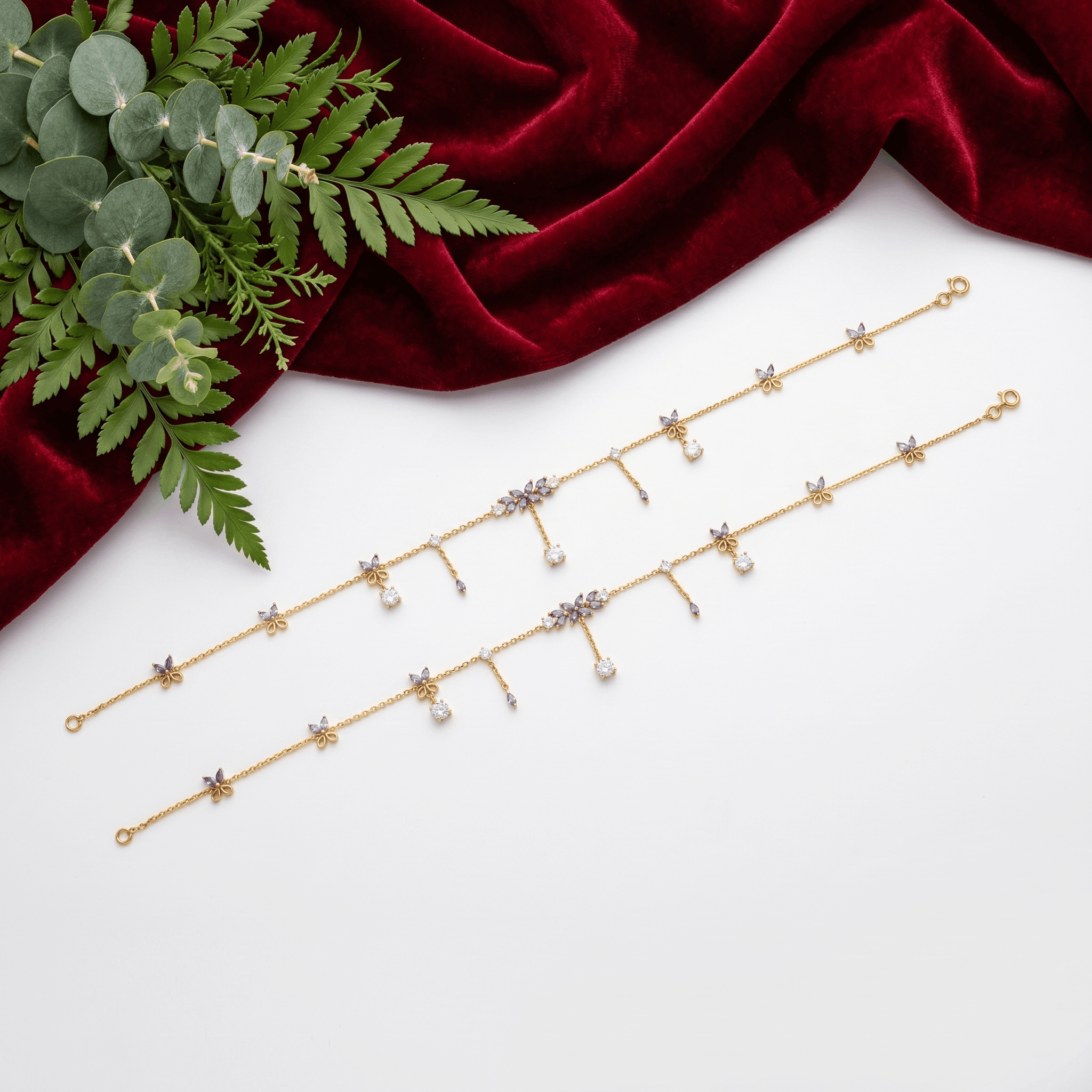 Dainty Butterfly Charm Vermeil Gold Anklet. , 