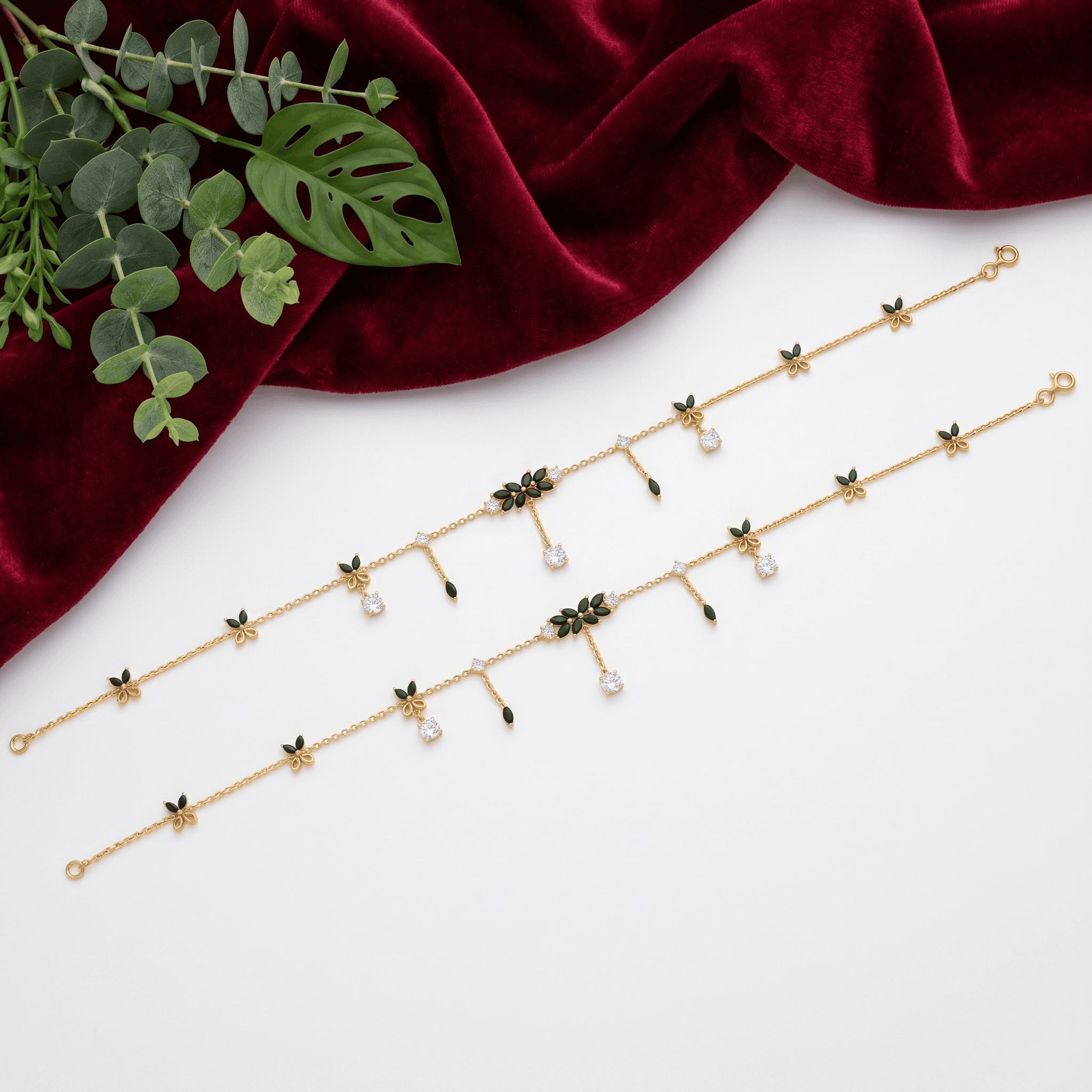 Butterfly Charm Gold Vermeil Anklet. , 