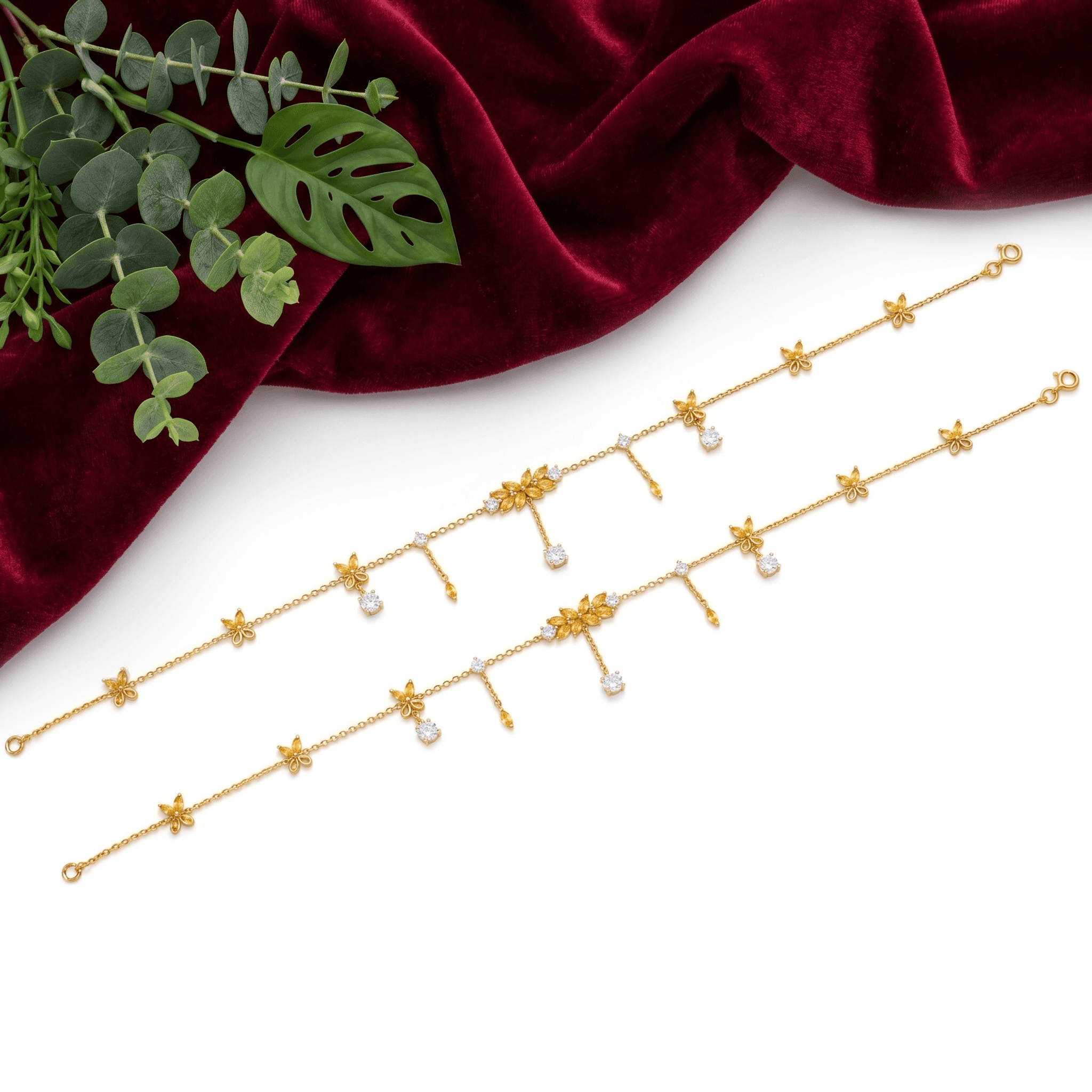 Golden Butterfly Charm Anklet. , 
