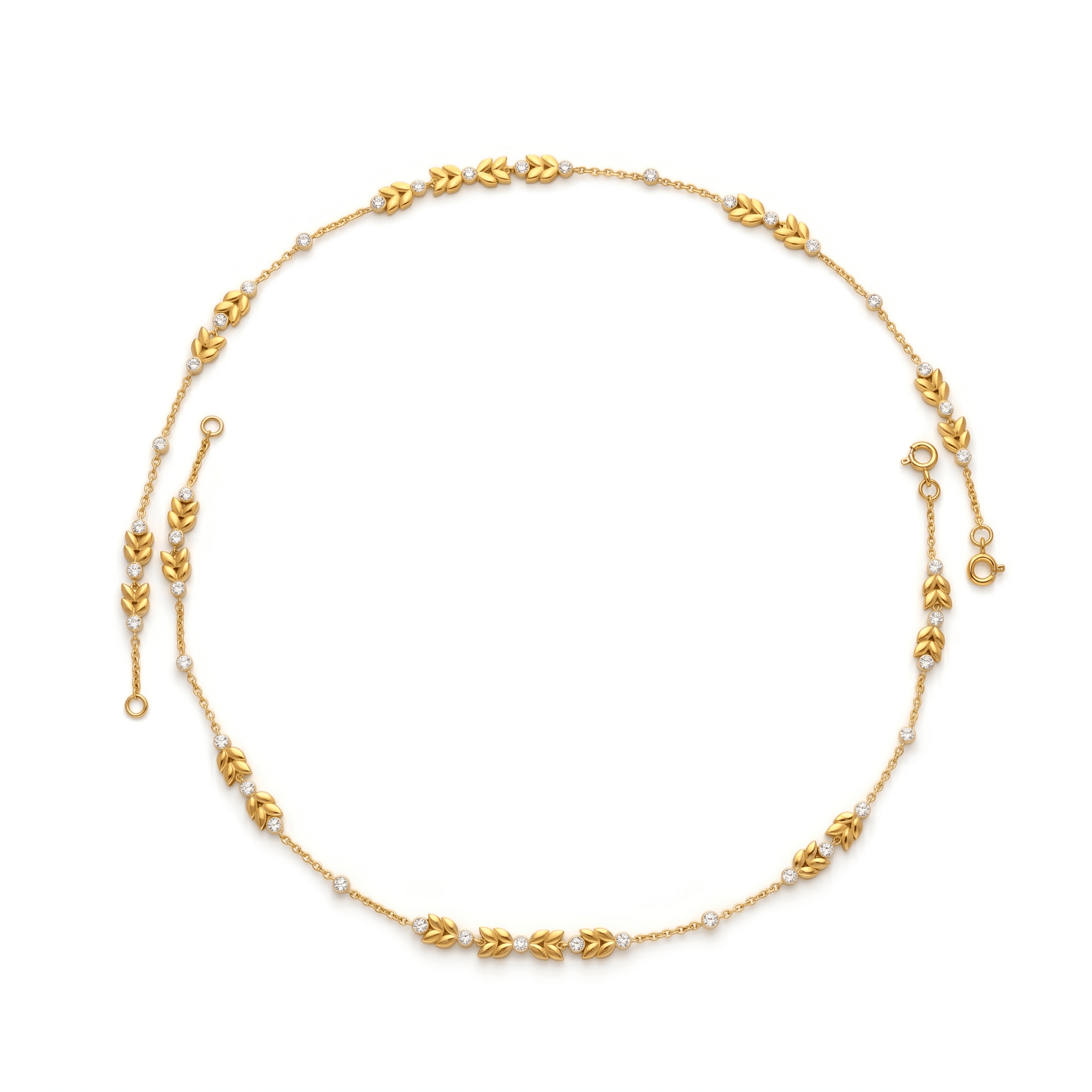 Gold Vermeil Chevron Anklet. , 
