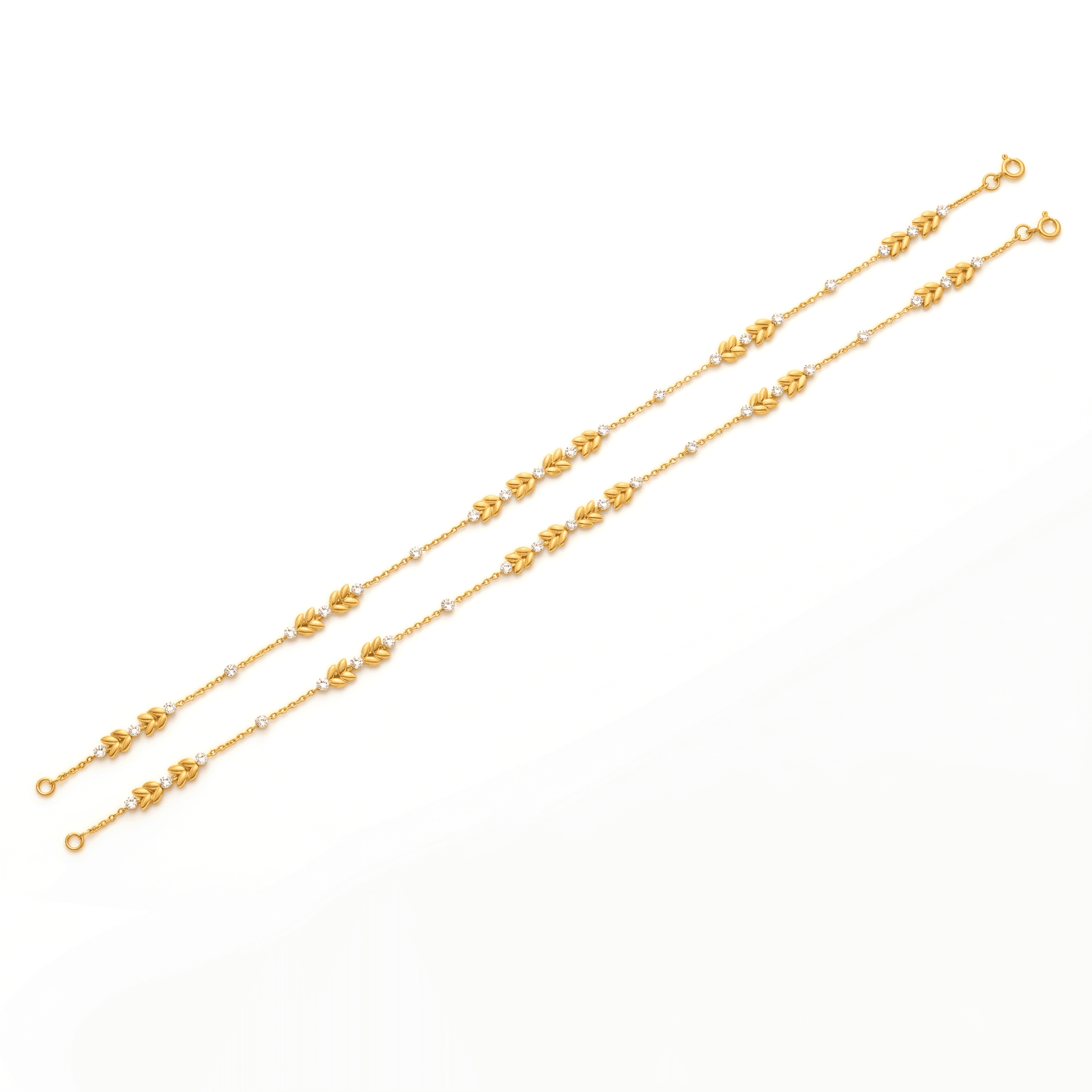 Gold Vermeil Chevron Anklet. , 