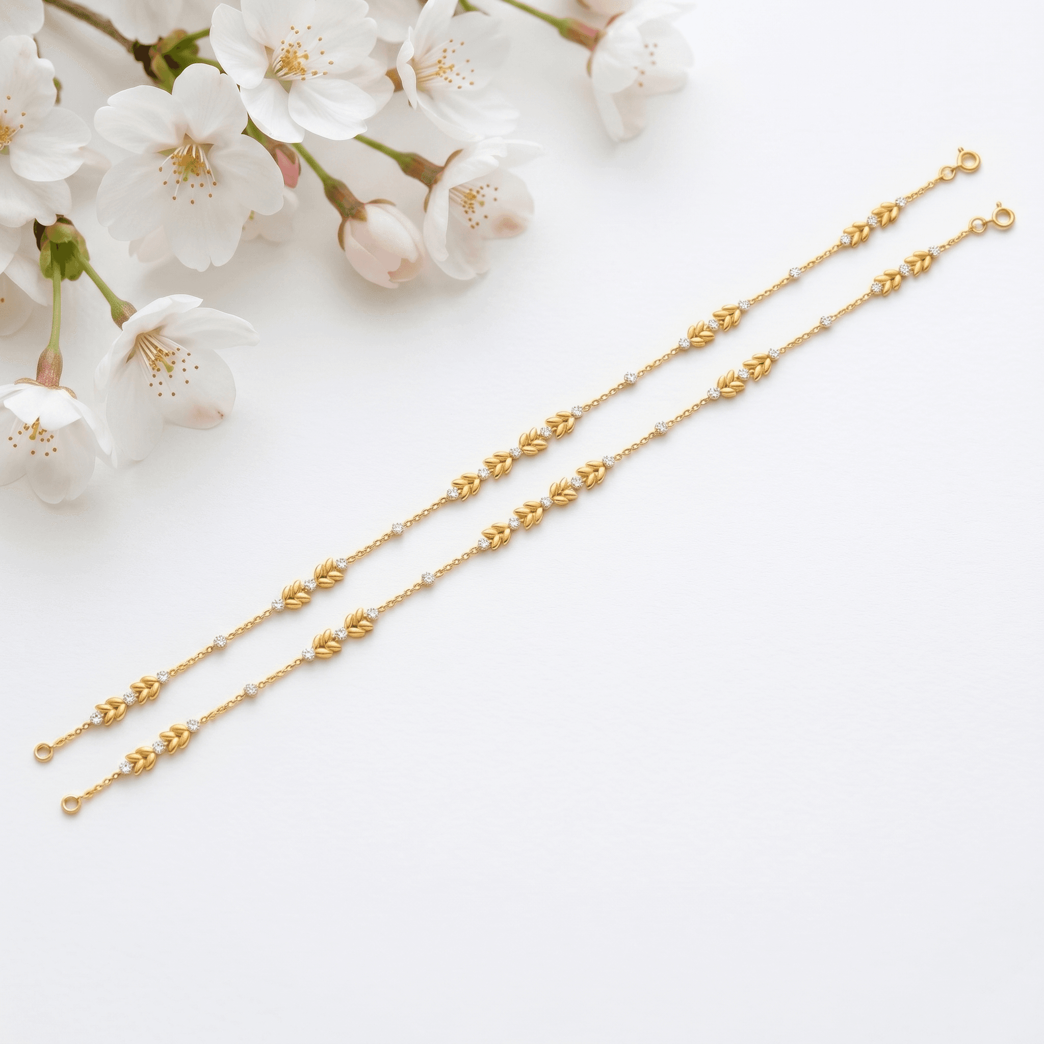 Gold Vermeil Chevron Anklet. , 