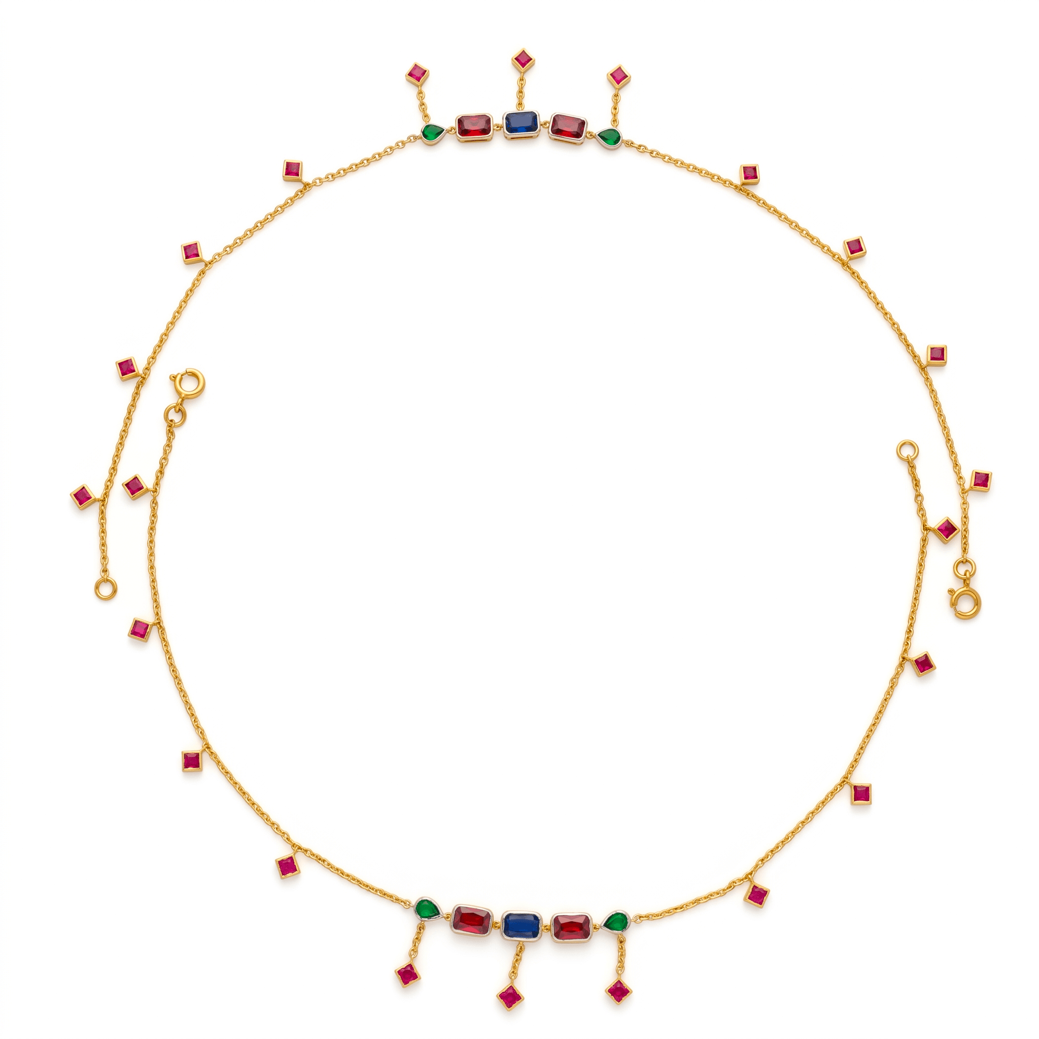 Multi-Gemstone Gold Vermeil Anklet. , 