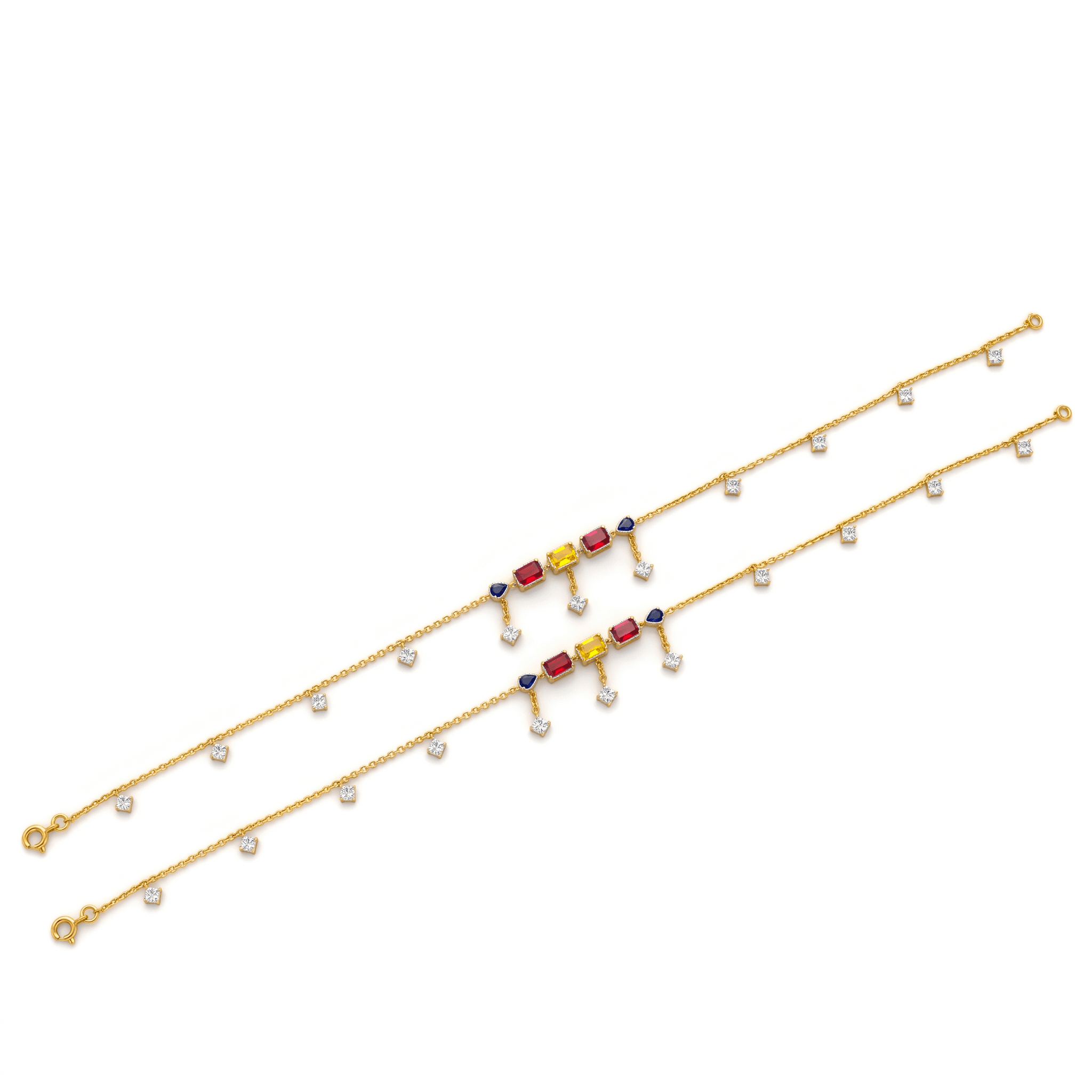 Multi-Charm Gold Vermeil Anklet. , 