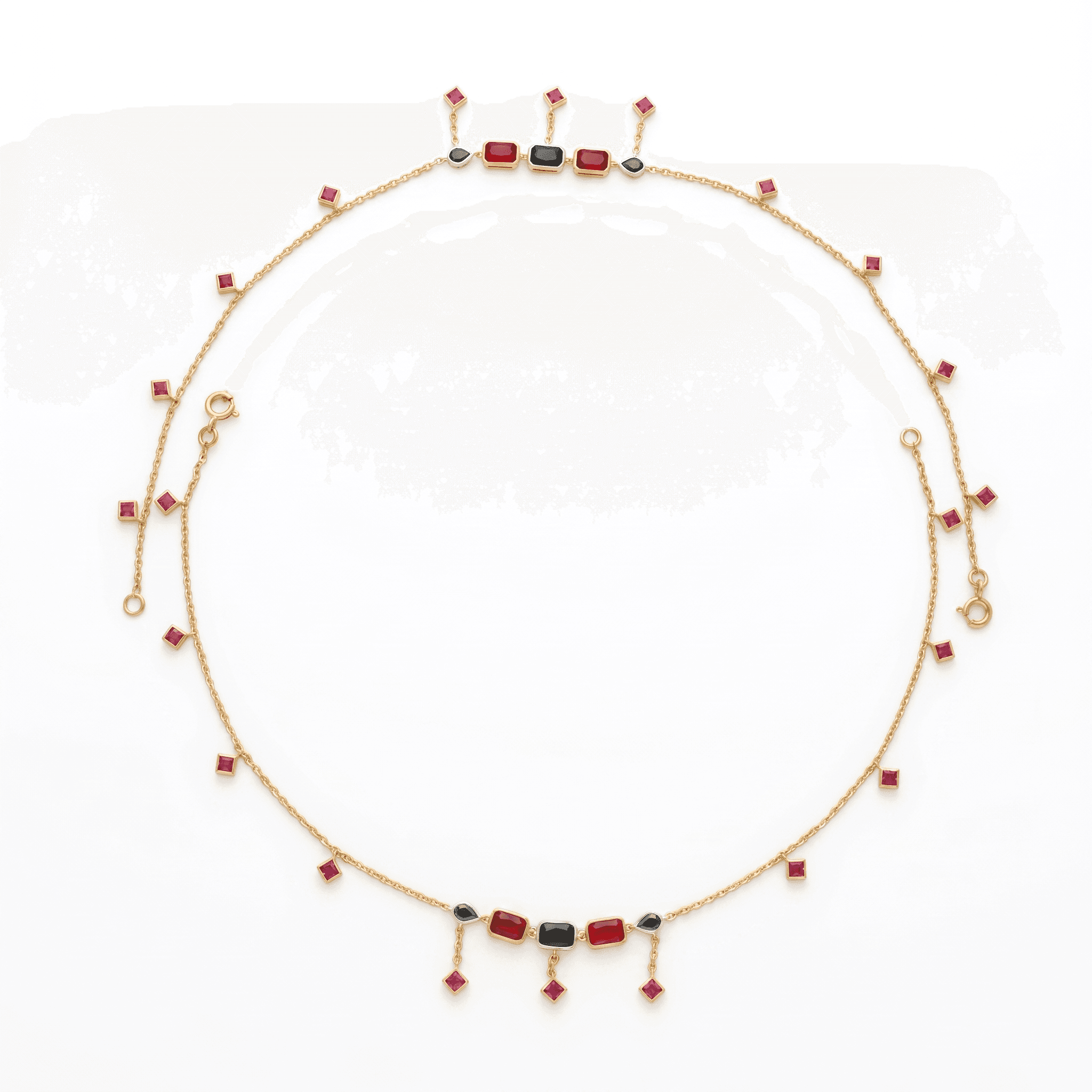 Ruby Charm Vermeil Gold Anklet. , 