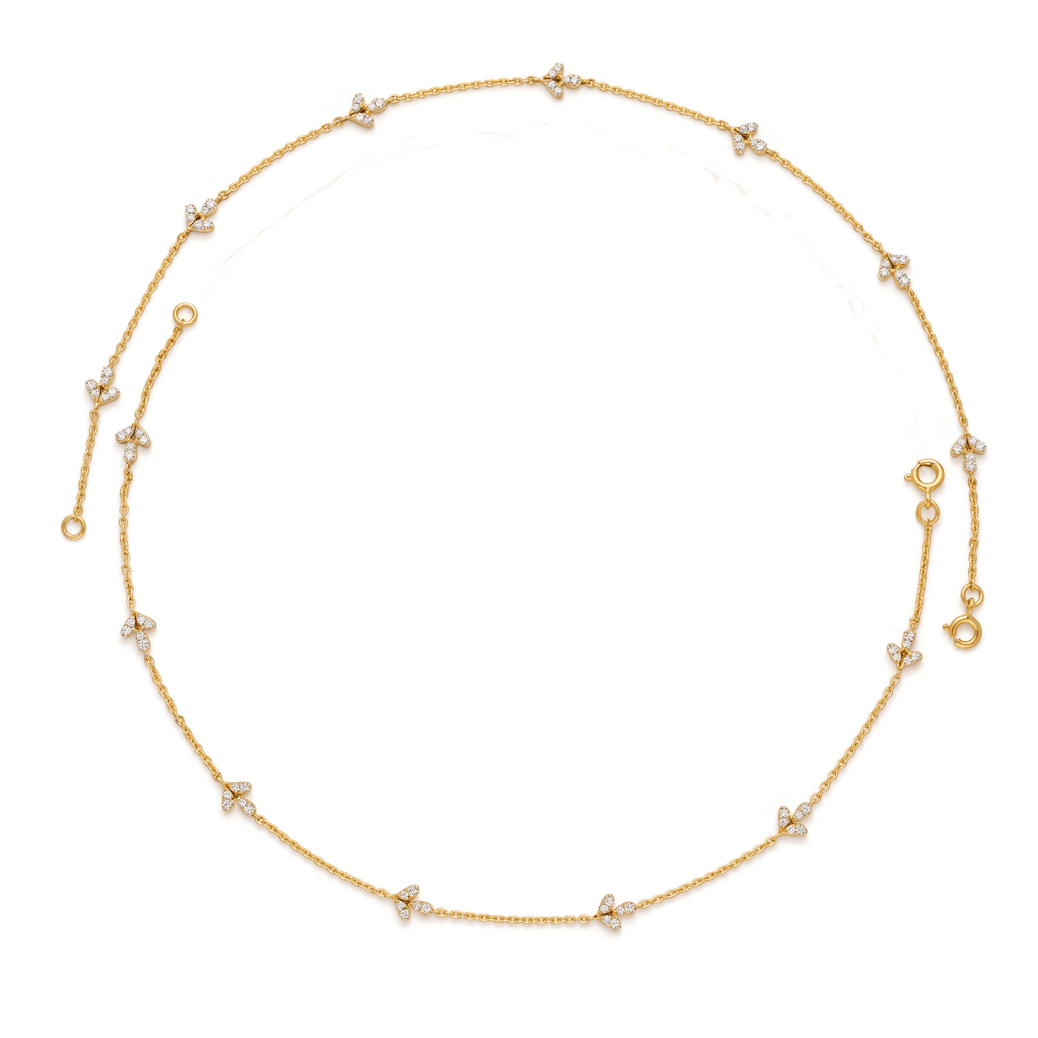 Dainty Sapphire Blue Vermeil Gold Anklet. , 