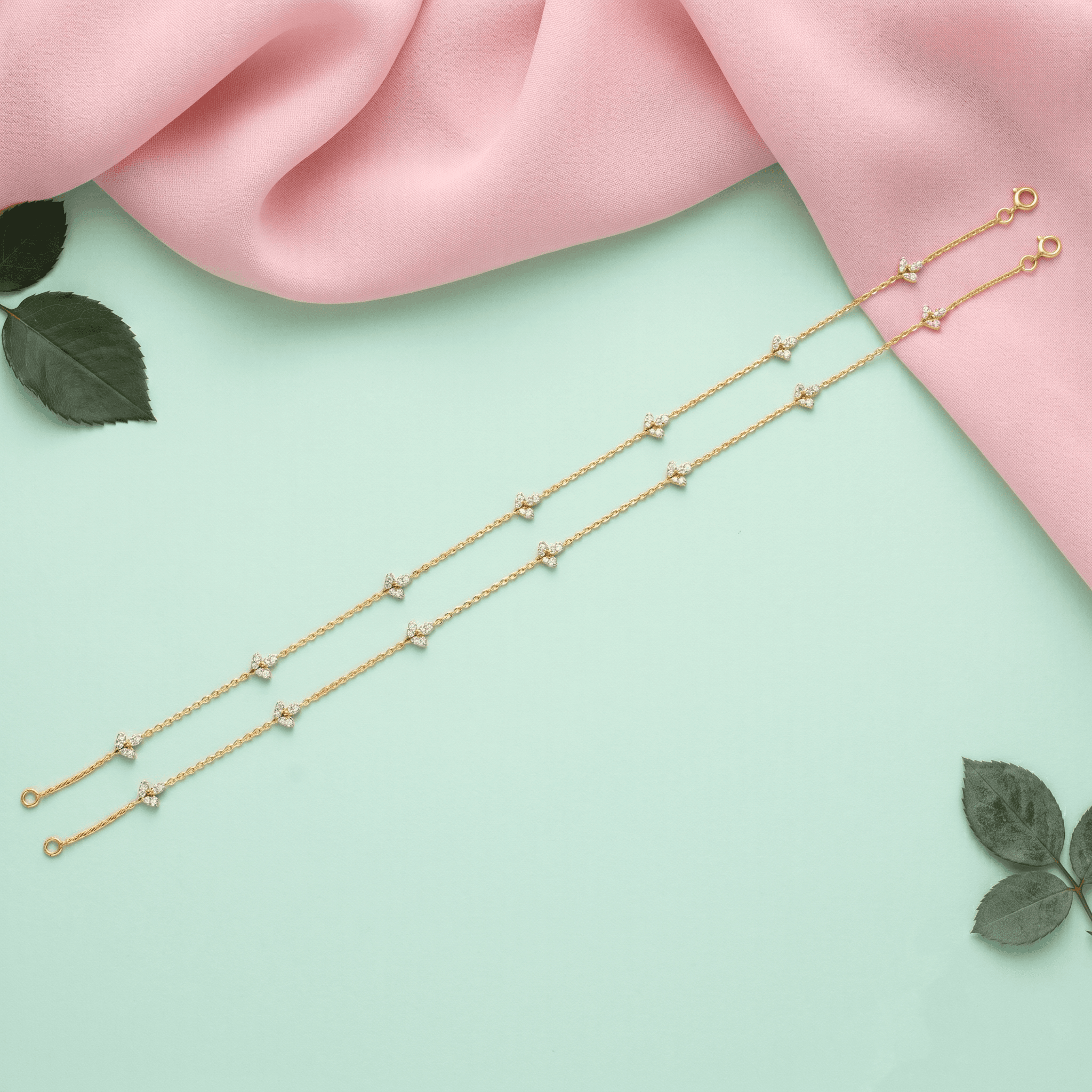Dainty Sapphire Blue Vermeil Gold Anklet. , 