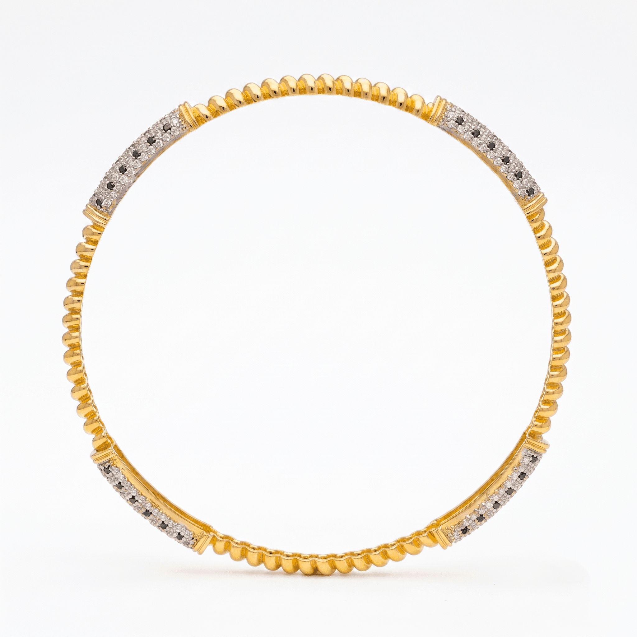 Beaded Pave Station Bangle , 2.3