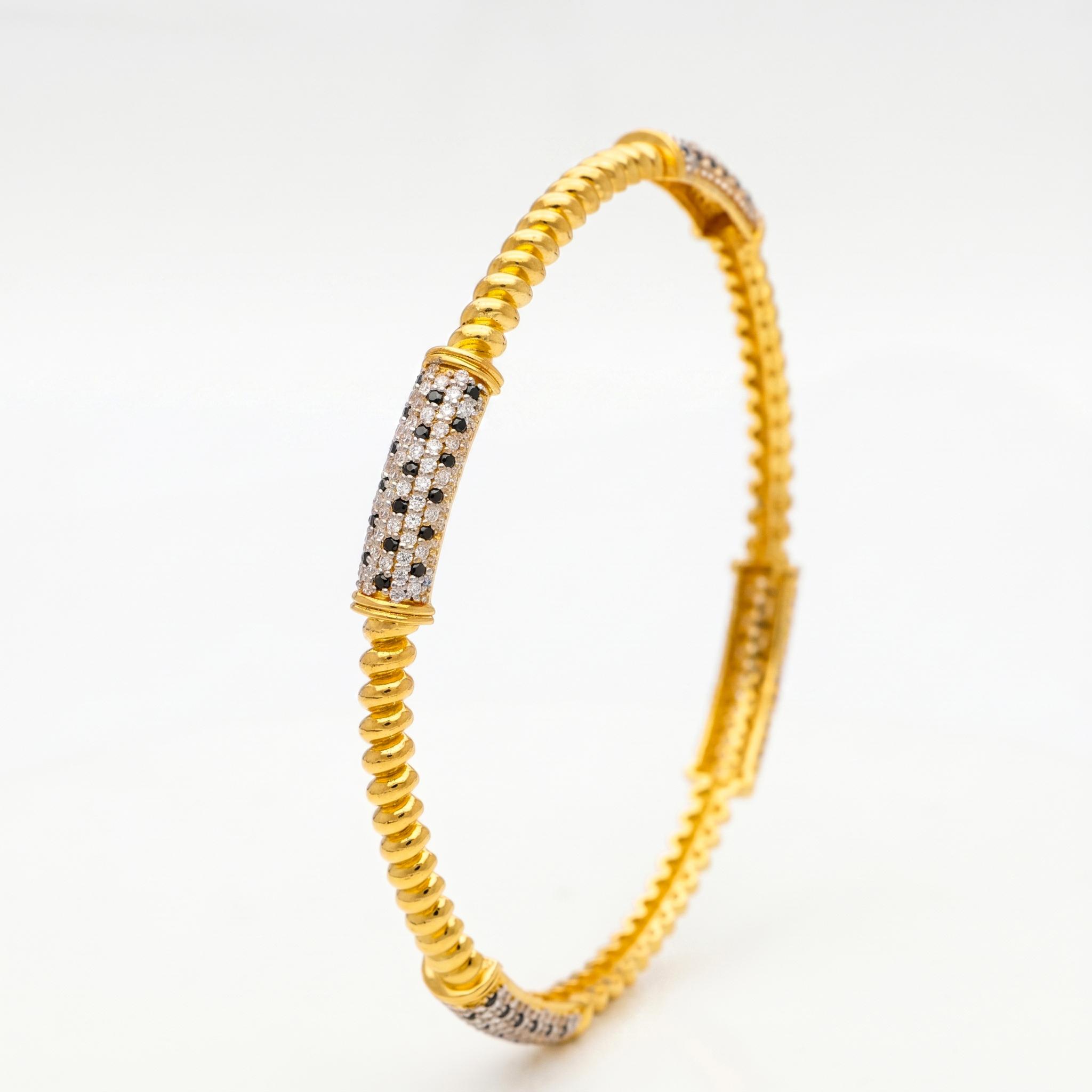 Beaded Pave Station Bangle , 2.3