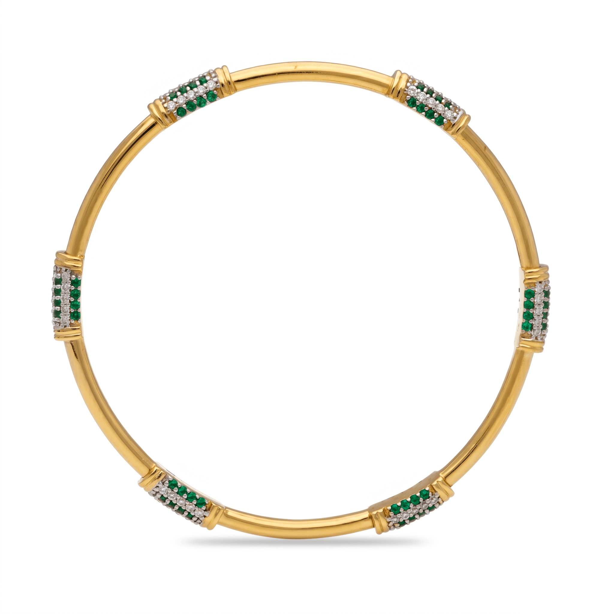 Emerald Pave Station Bangle , 2.3
