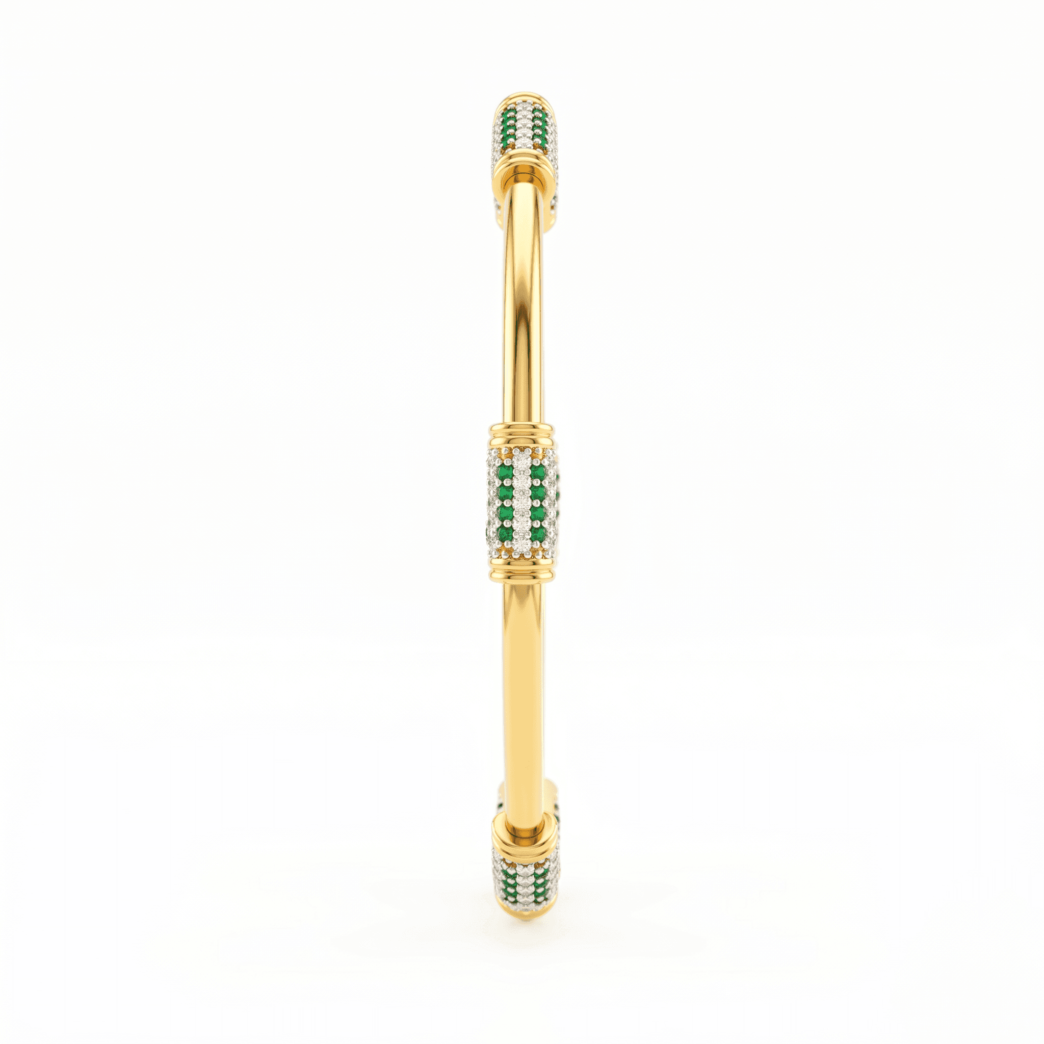 Emerald Pave Station Bangle , 2.3