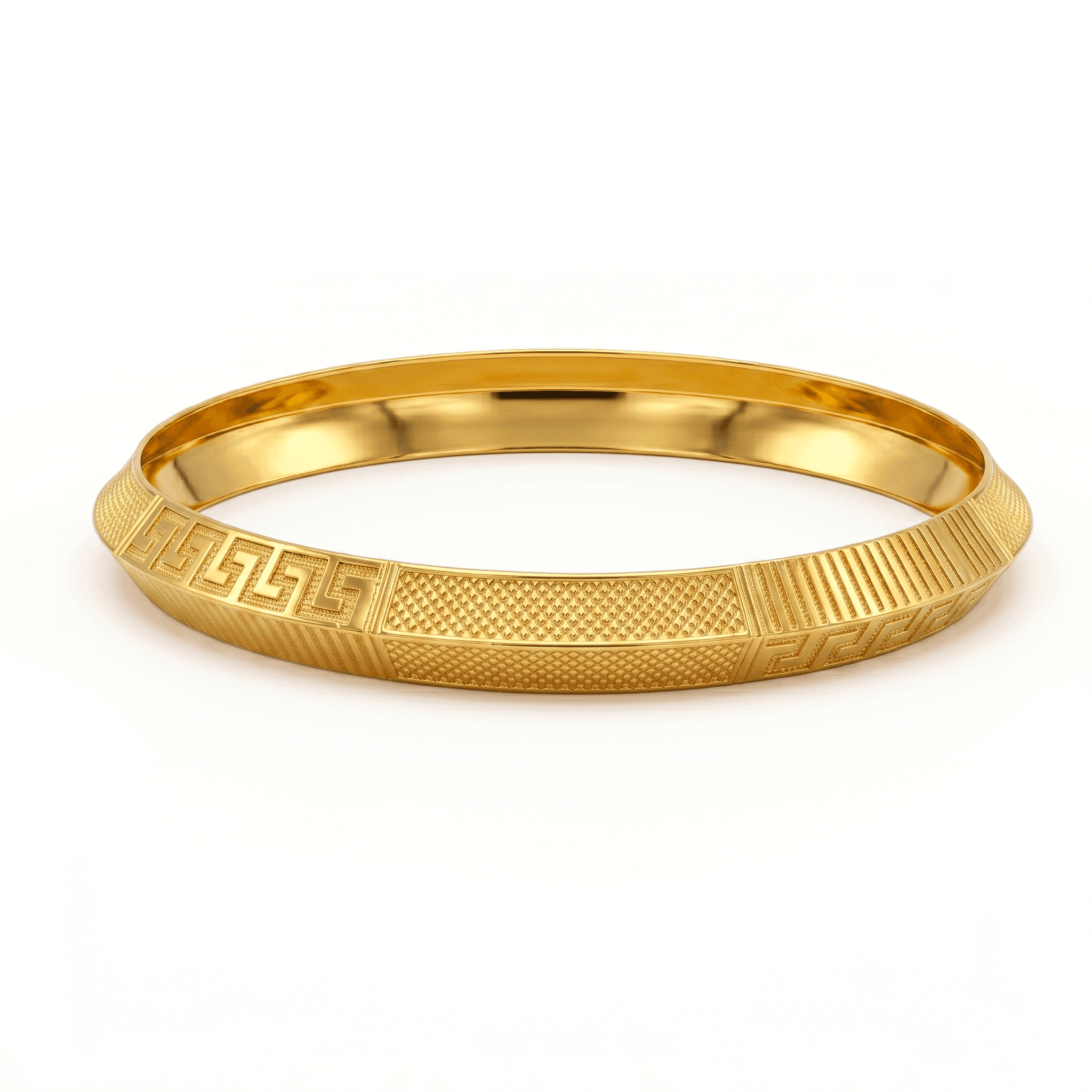 Royal Greek Key Men's Bangle , 2.7