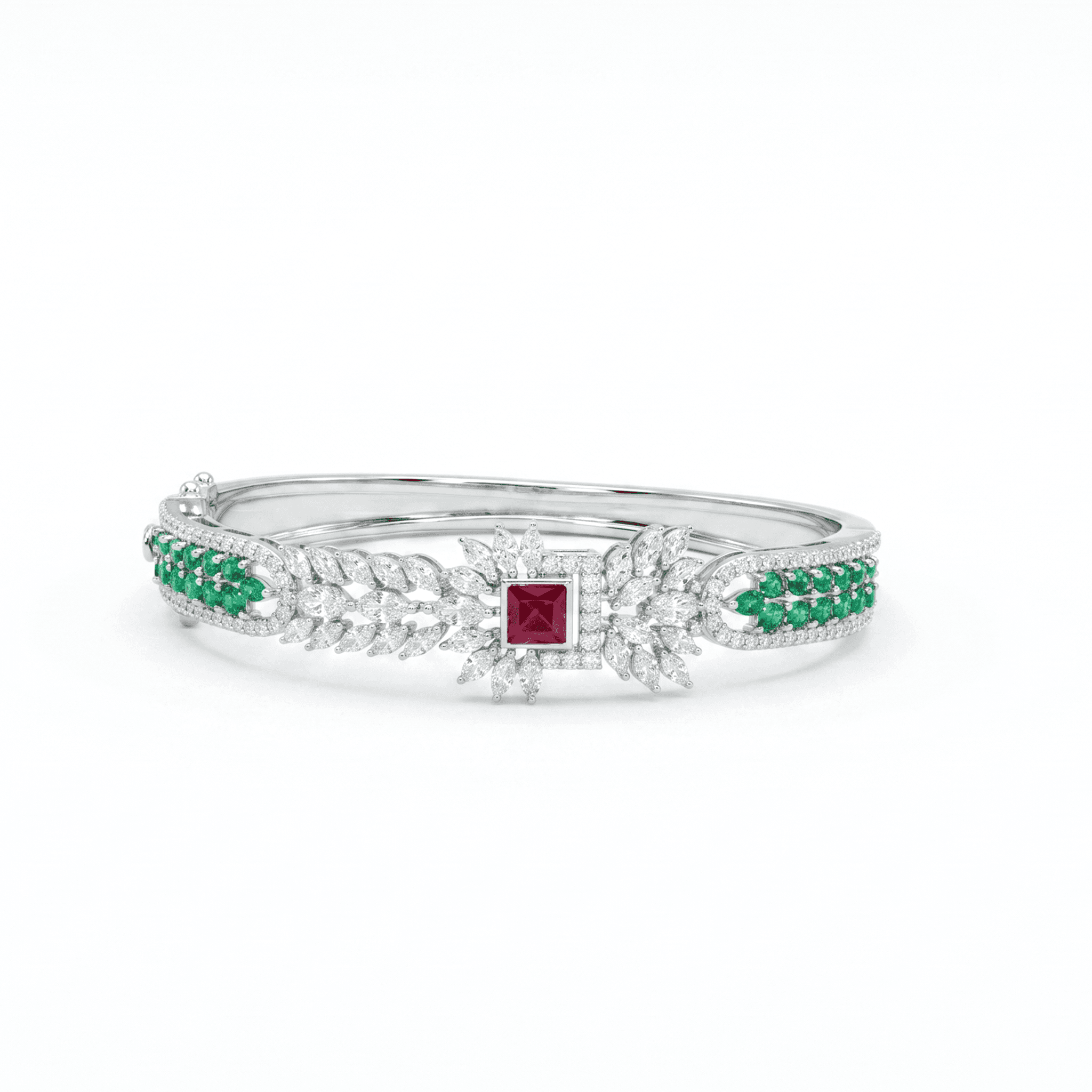Royal Ruby Floral Bangle , 2.3