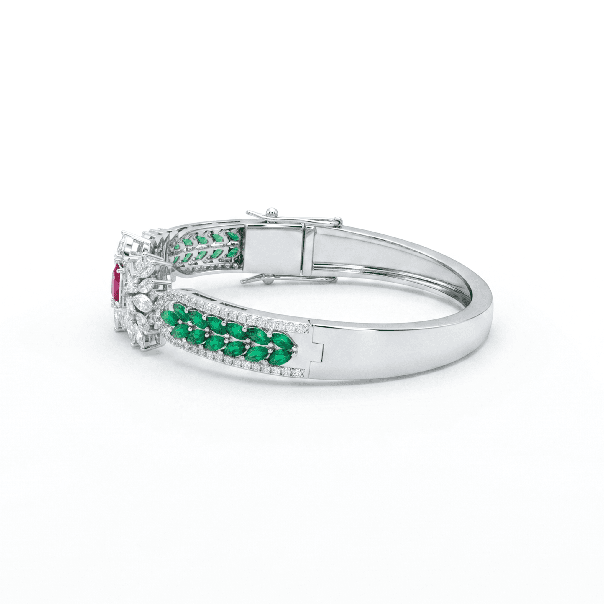 Royal Ruby Floral Bangle , 2.3