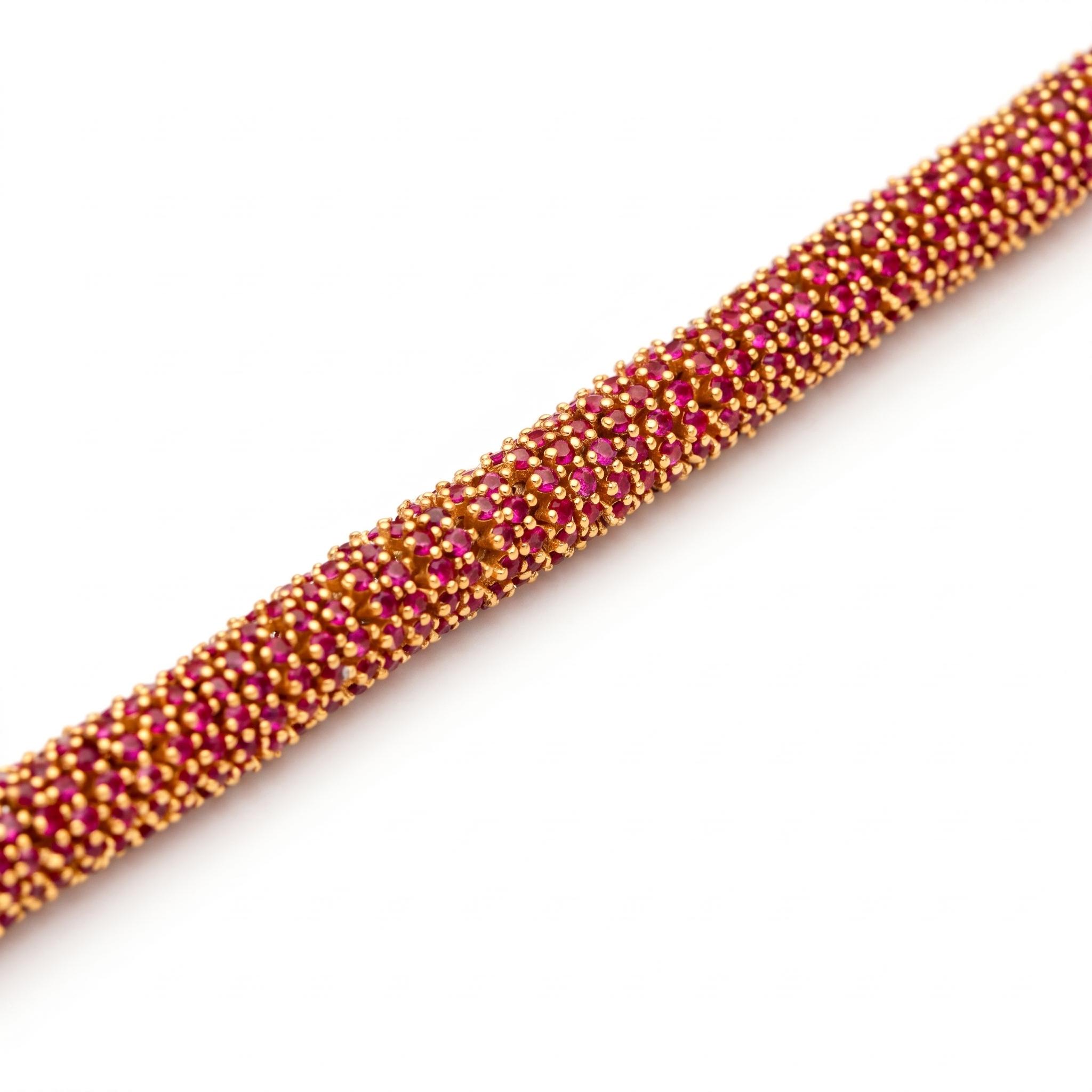 Golden Bead & Ruby Stone Bracelet , 