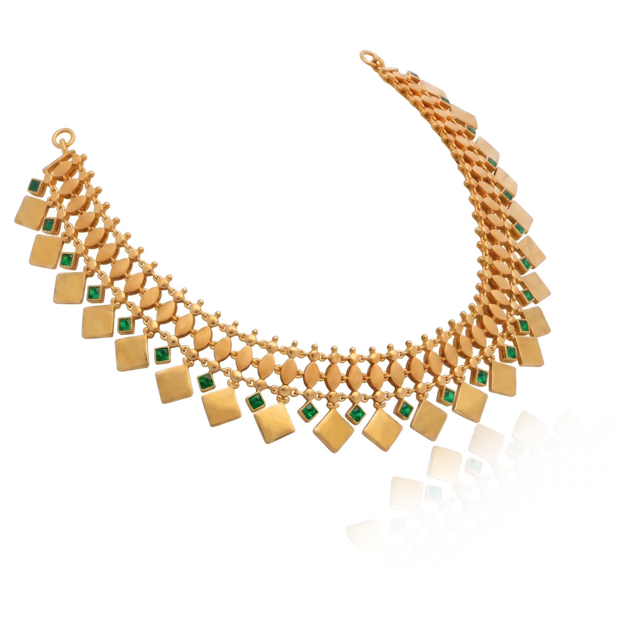 Dual-Style Reversible Geometric Choker Necklace , 