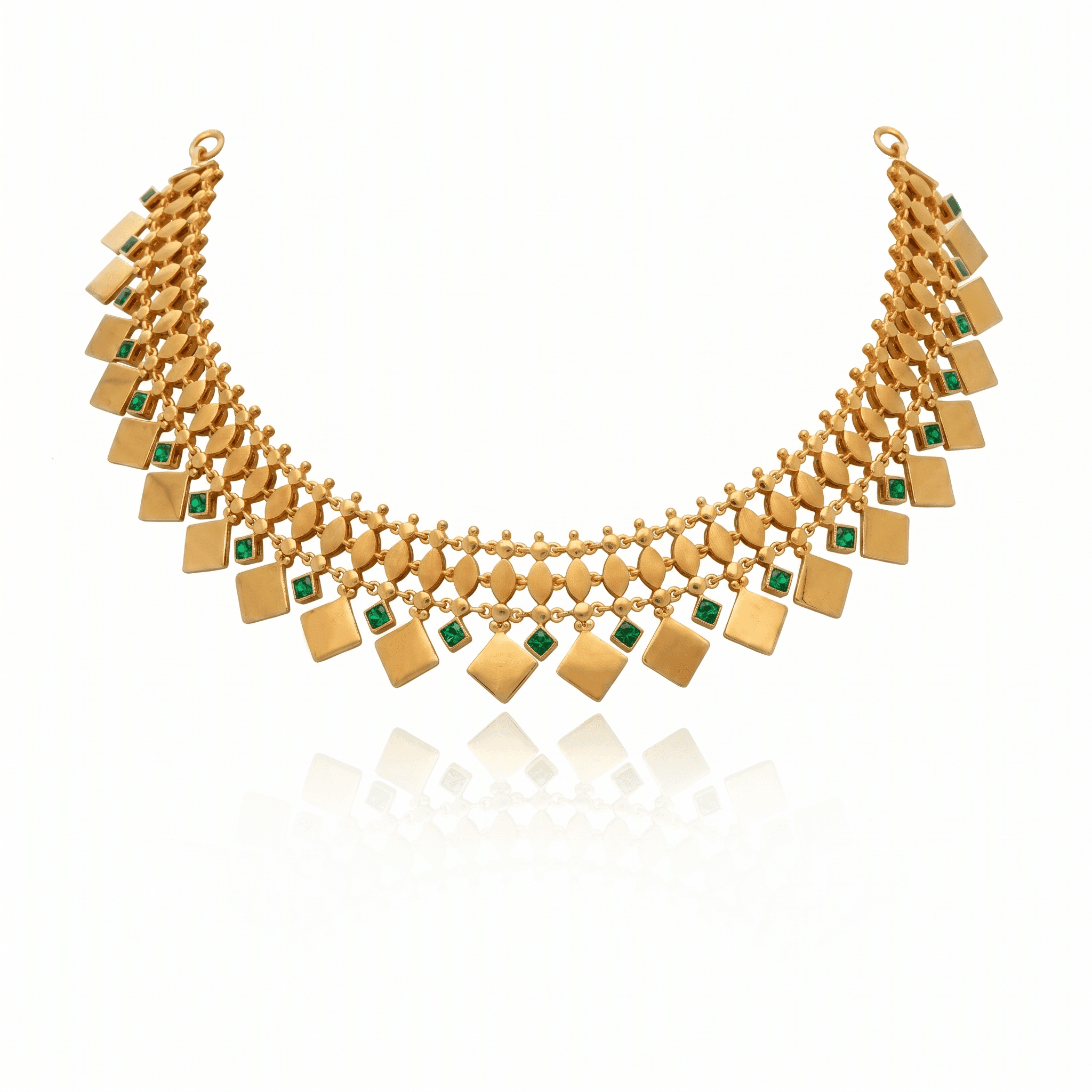 Dual-Style Reversible Geometric Choker Necklace , 