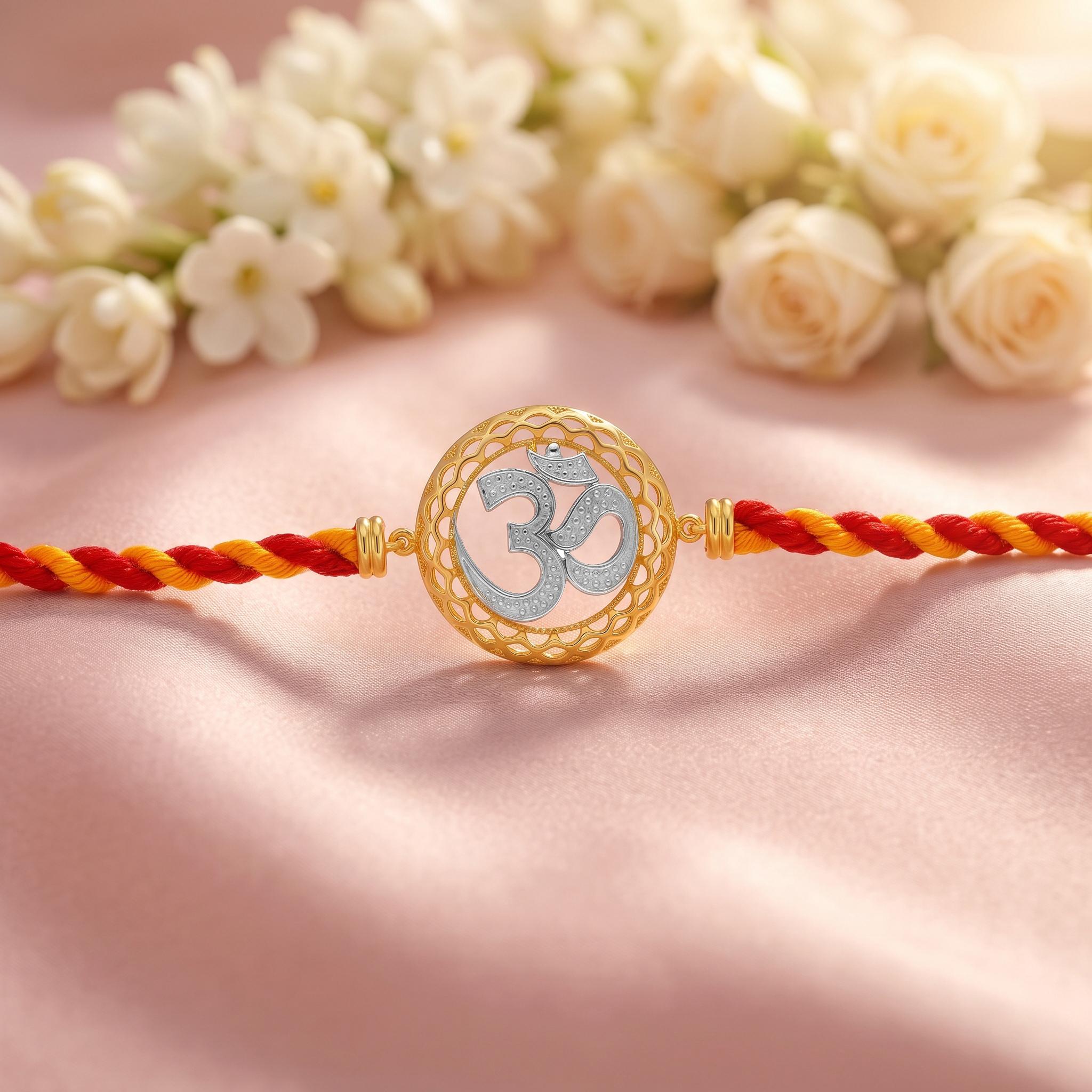 Two-Tone Sacred Om Chakra Rakhi , 