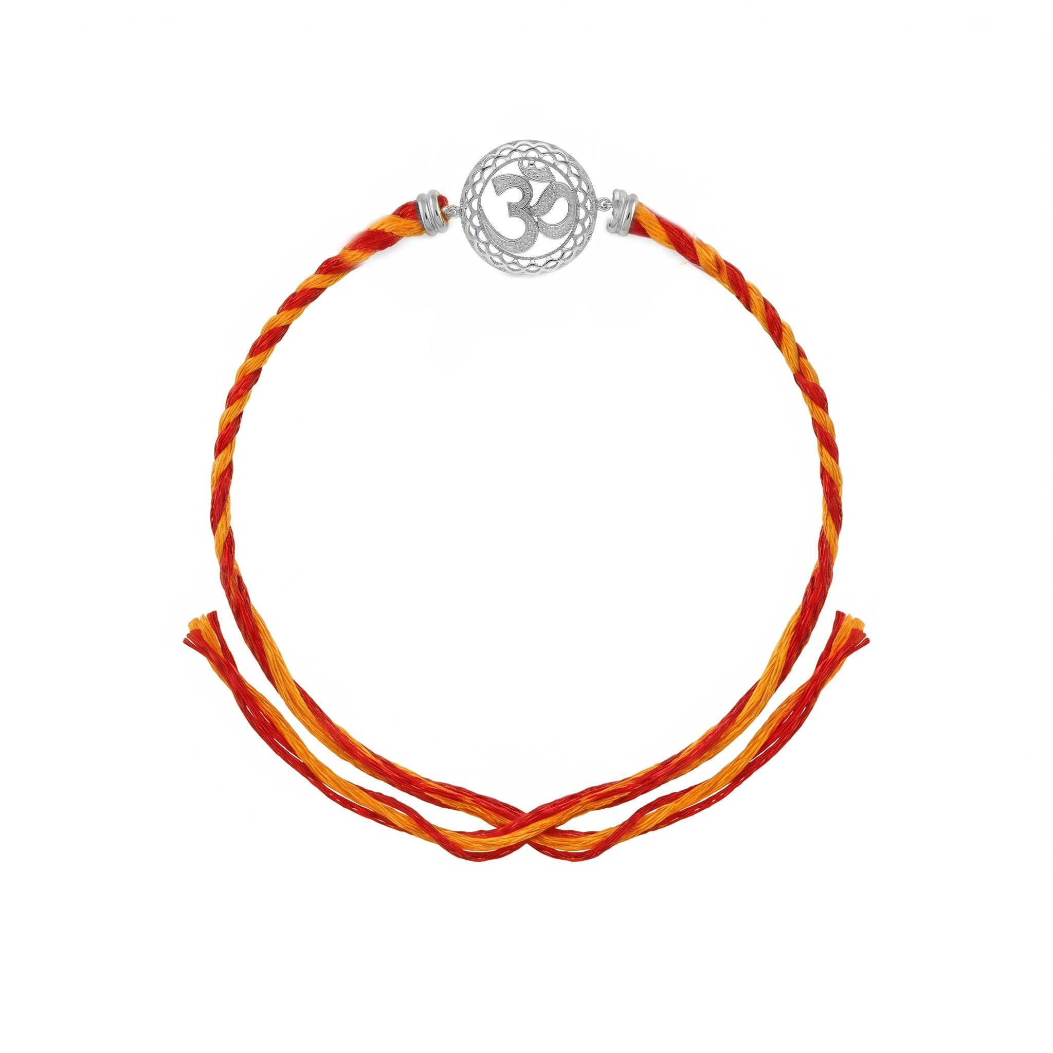 Sacred Om Mesh Filigree Silver Rakhi , 