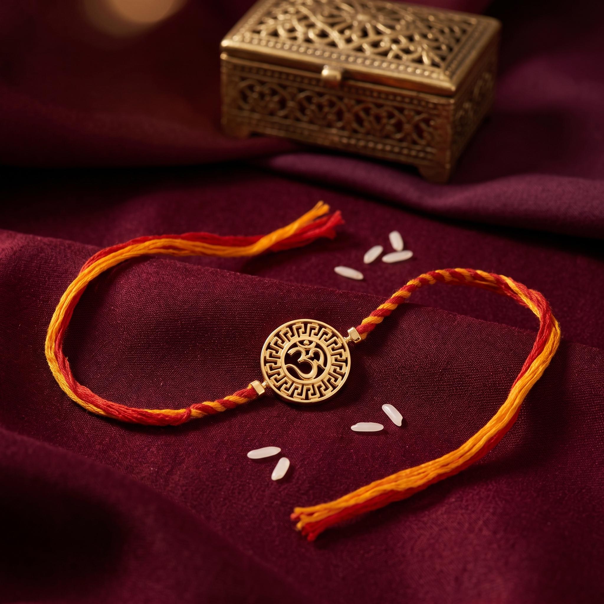 Sacred Om Greek Key Pattern Rakhi , 