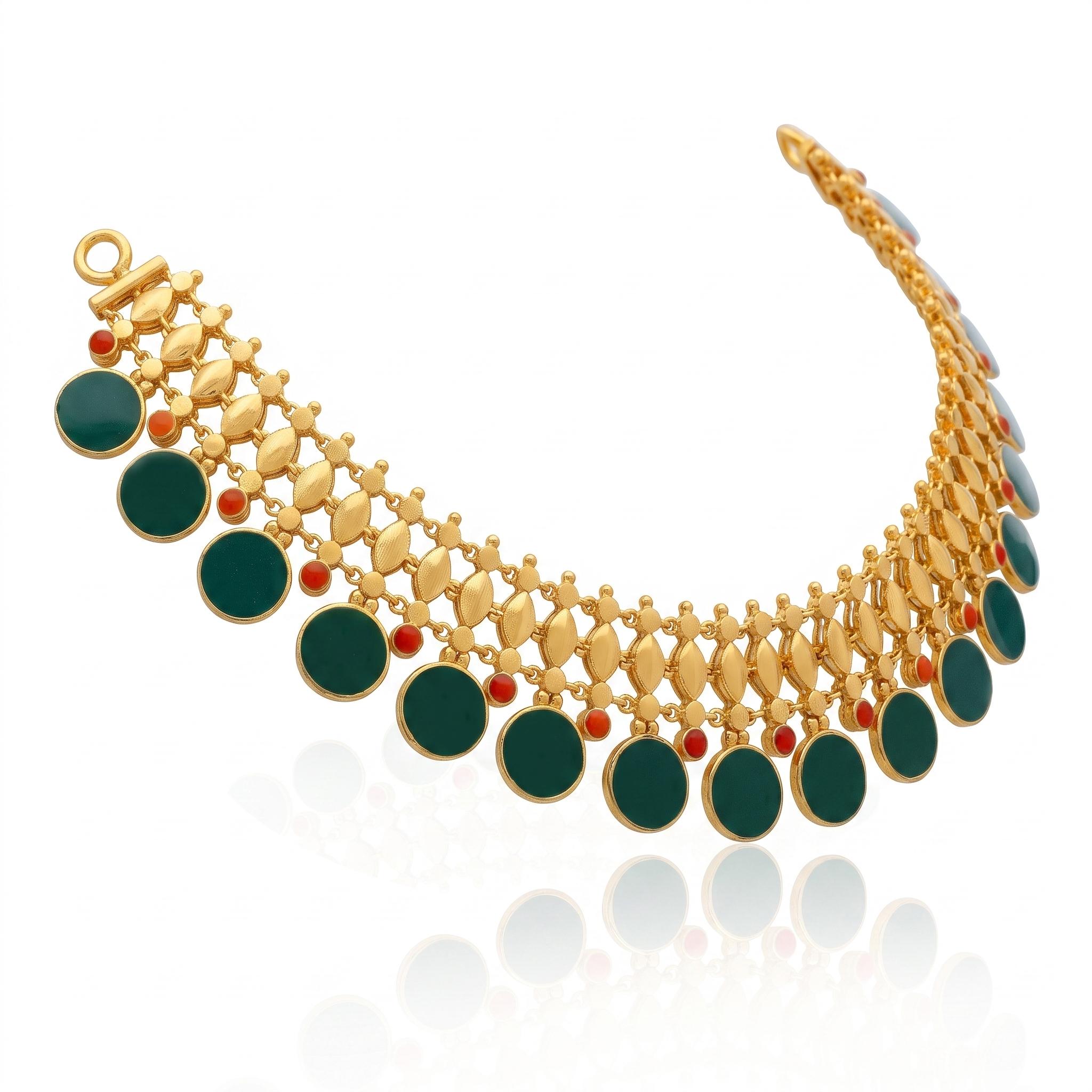 Reversible Dual-Look Lakshmi & Enamel Choker , 