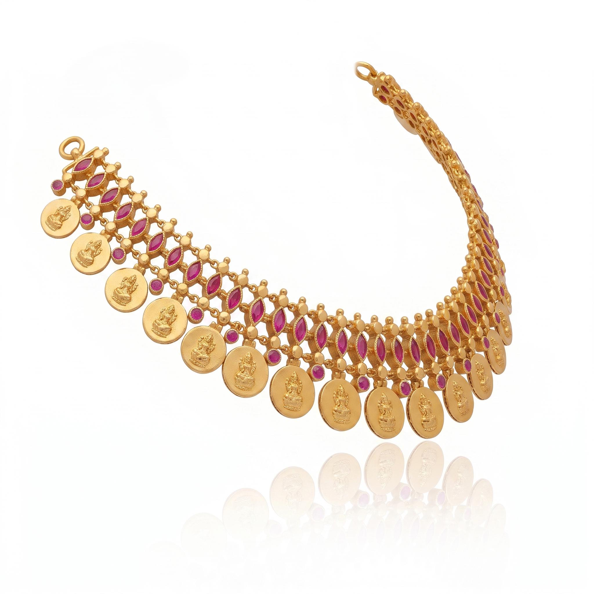 Reversible Dual-Look Lakshmi & Enamel Choker , 