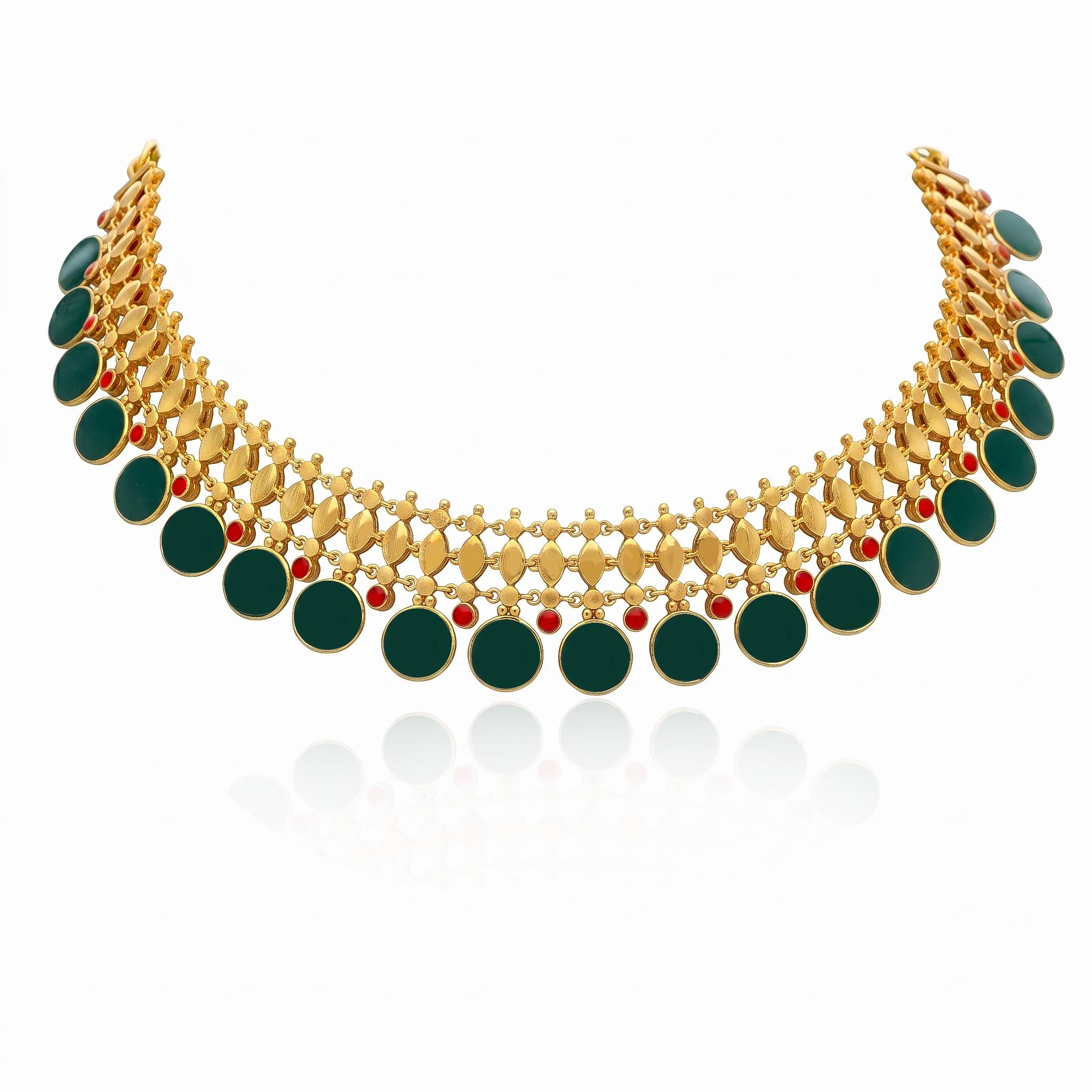 Reversible Dual-Look Lakshmi & Enamel Choker , 