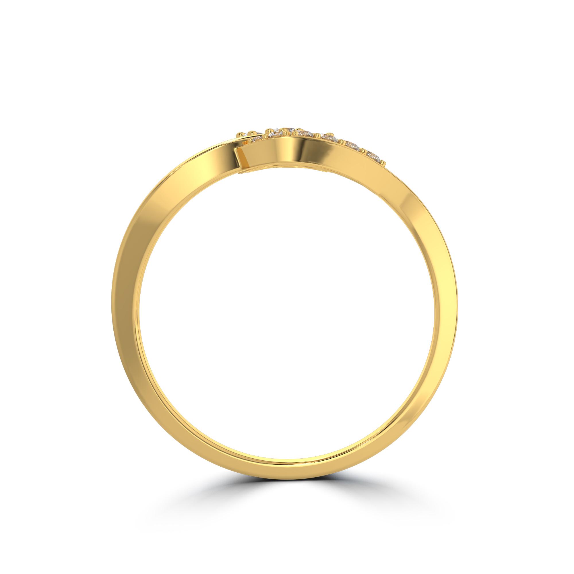 Floral Wave cz stone Ring , 13