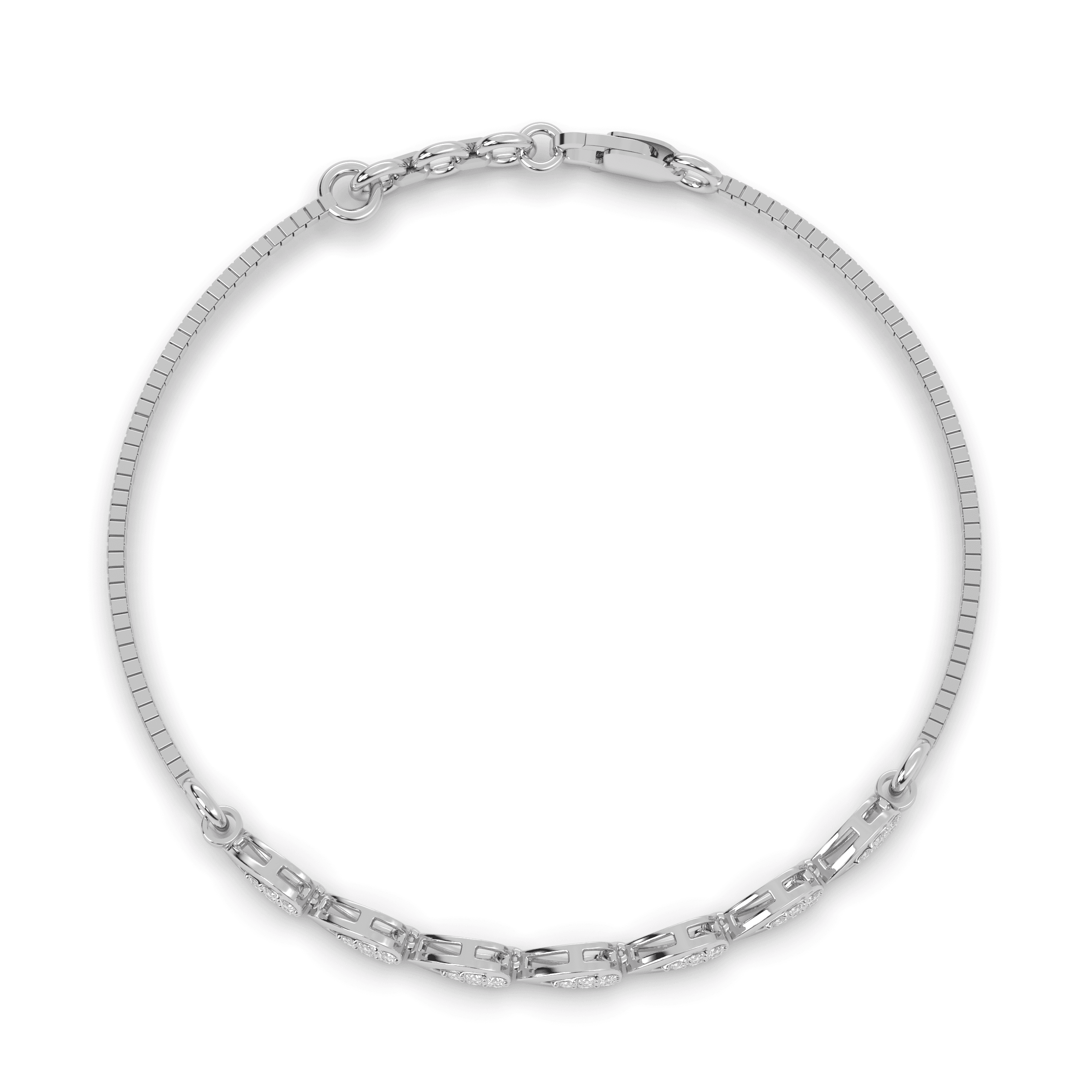 Silver Bead Chain Bracelet ,