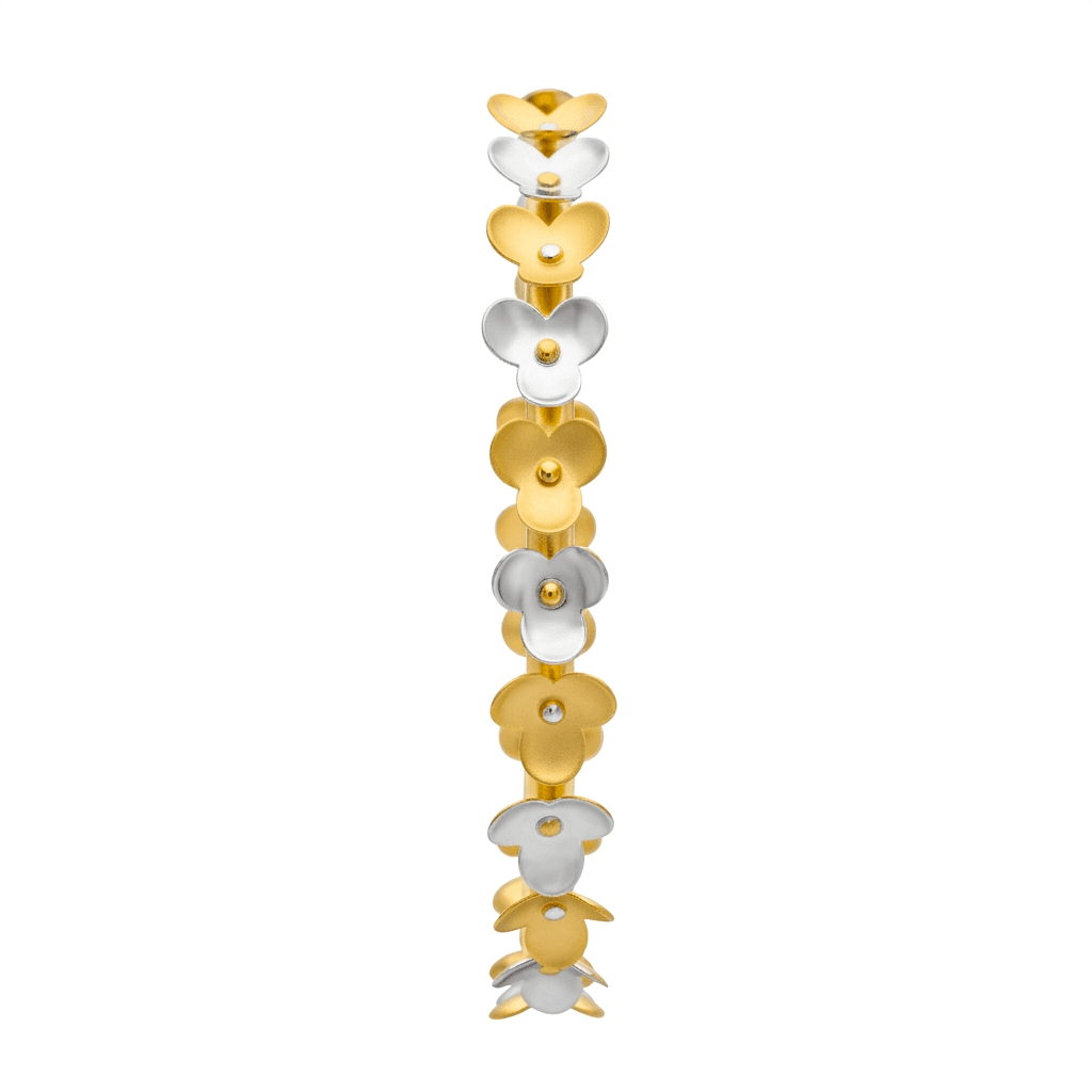 Dual-Tone Blossom Bangle , 2.3