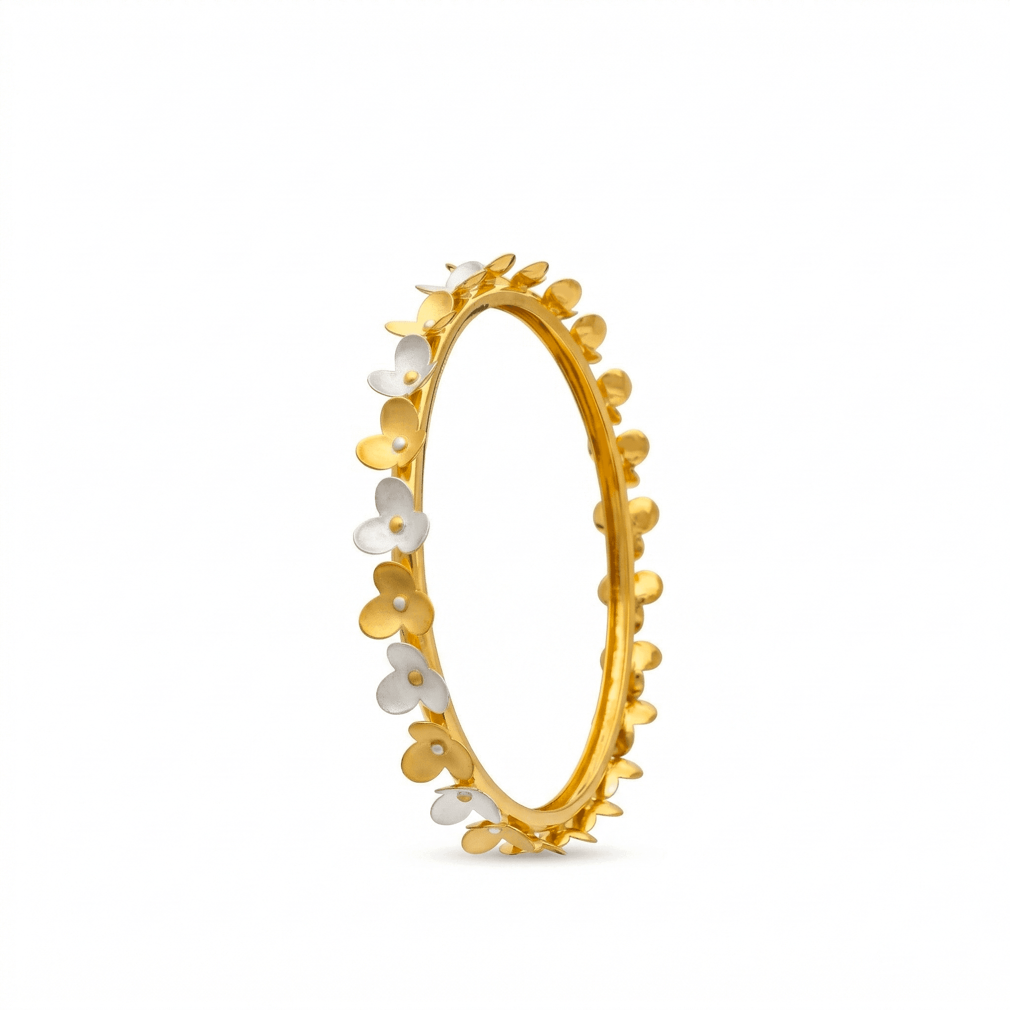 Dual-Tone Blossom Bangle , 2.3