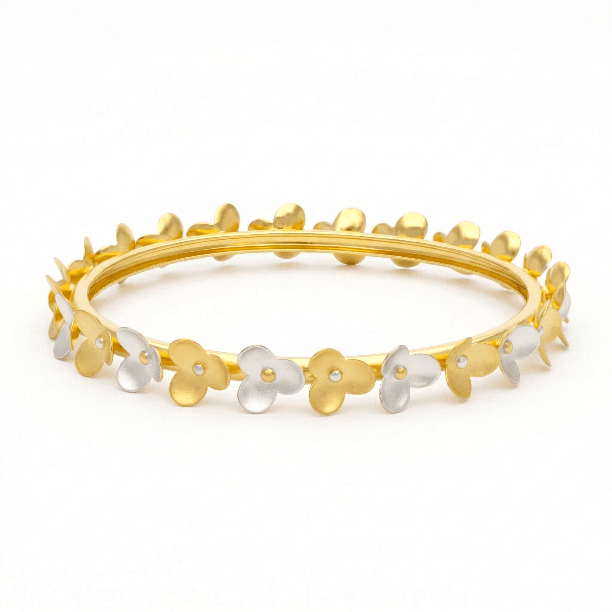Dual-Tone Blossom Bangle , 2.3