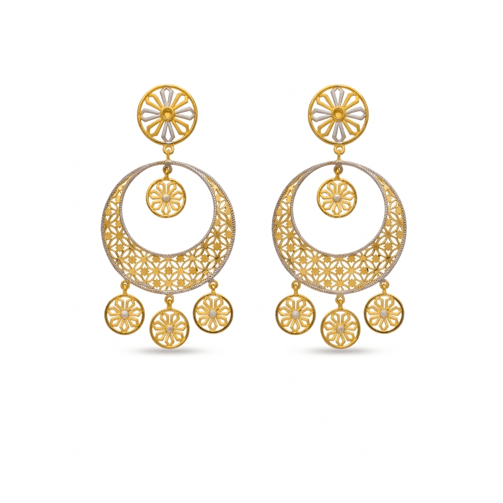 Moonlight Filigree Chandbalis , South Screw