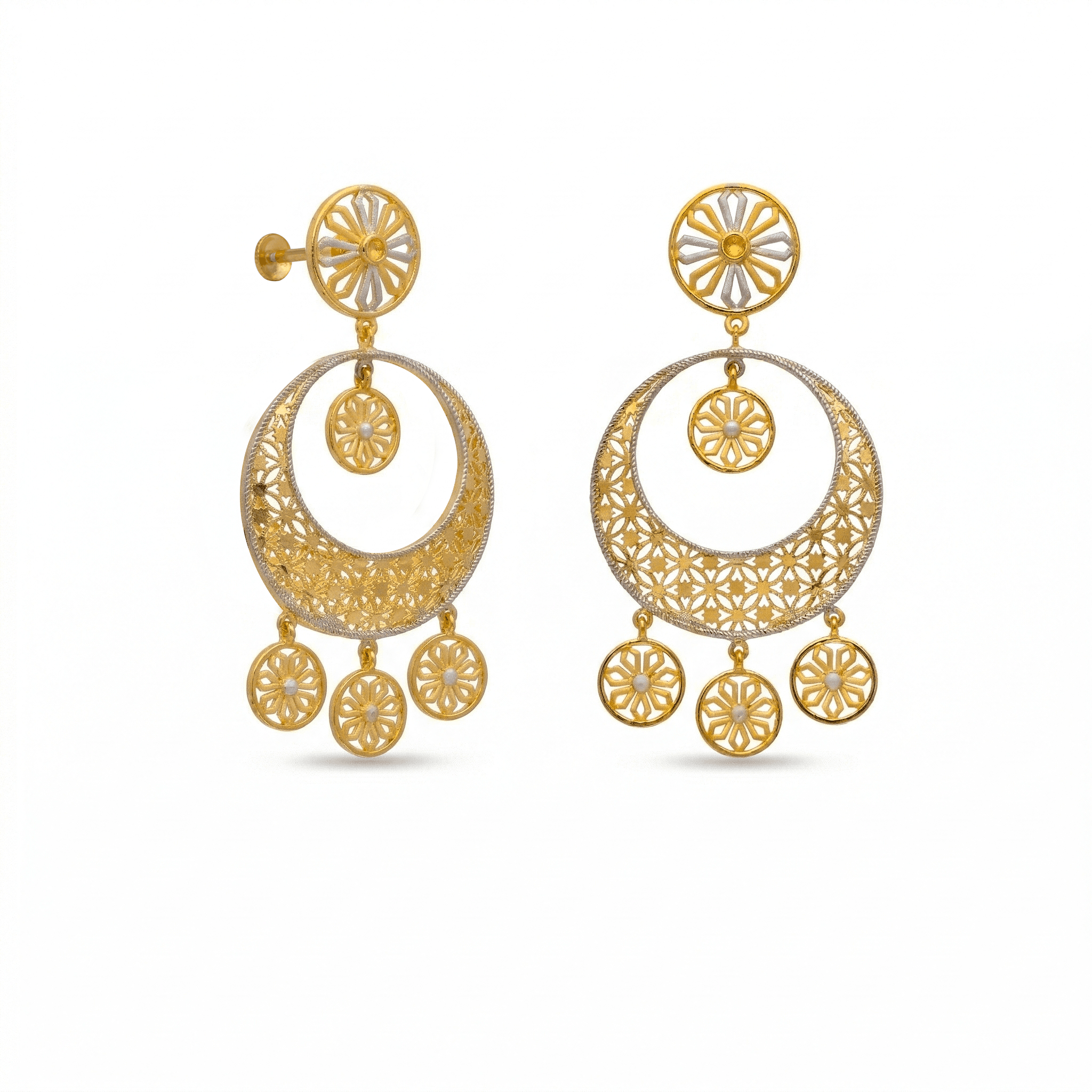 Moonlight Filigree Chandbalis , South Screw