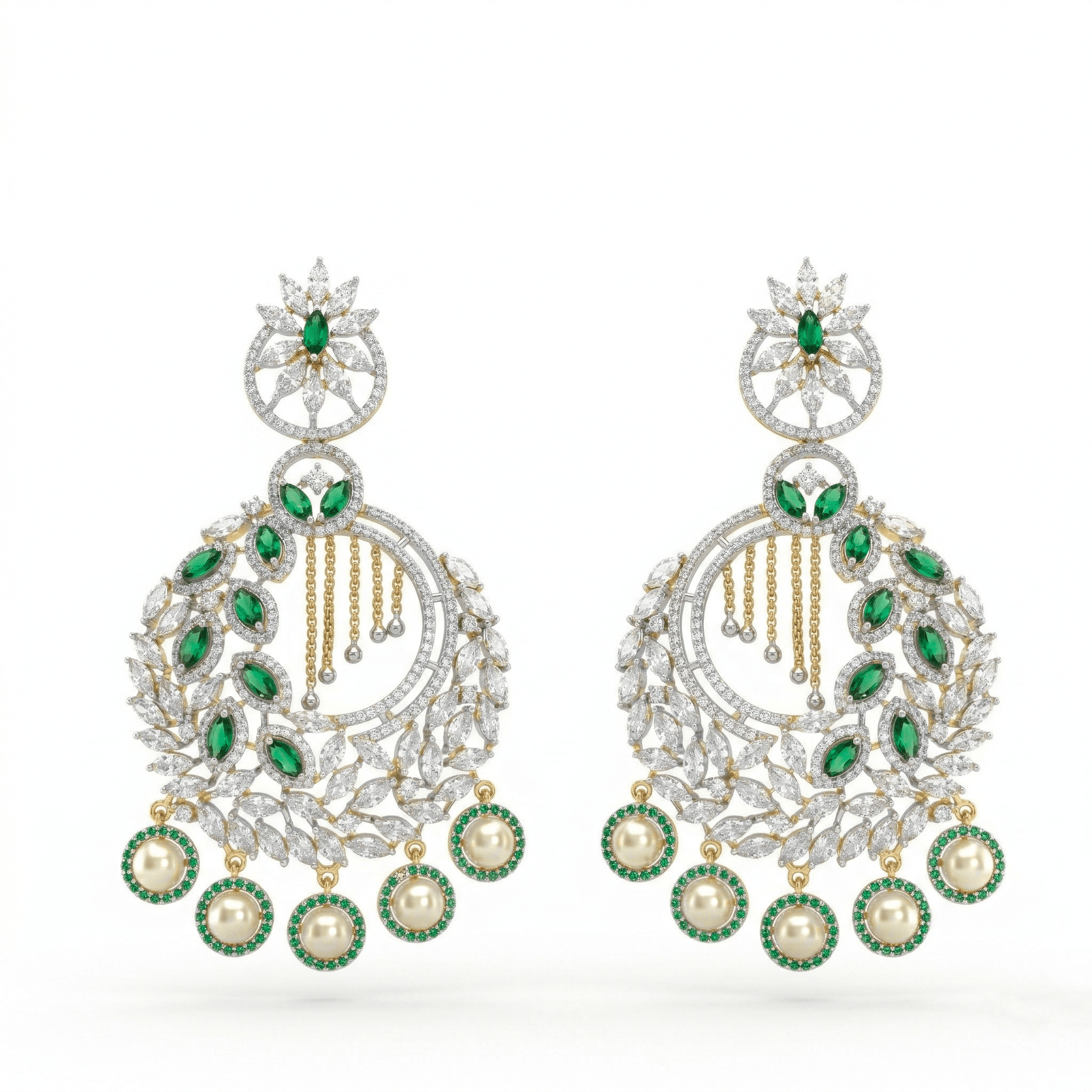 Leaf Chandelier Earrings , South Screw