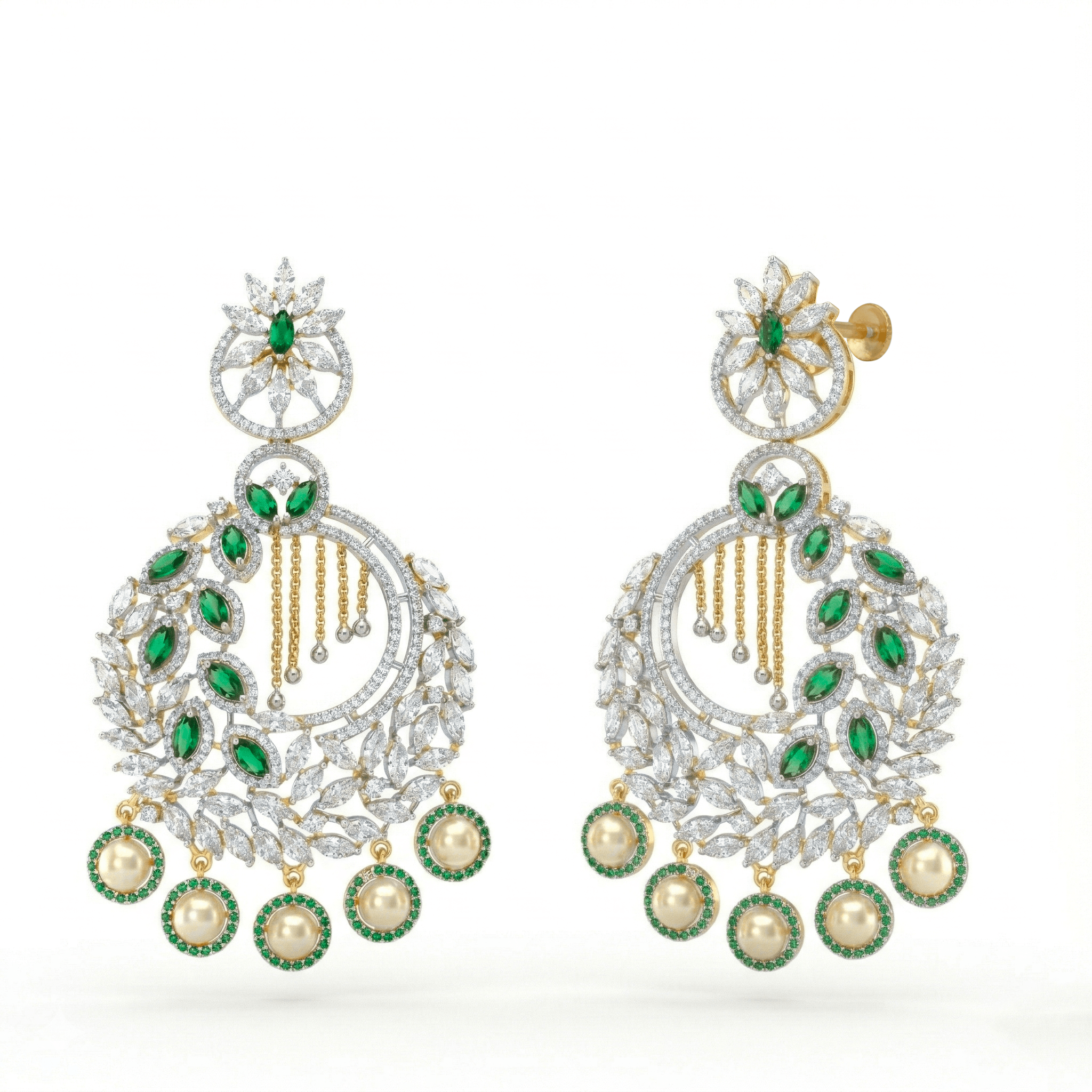 Leaf Chandelier Earrings , South Screw