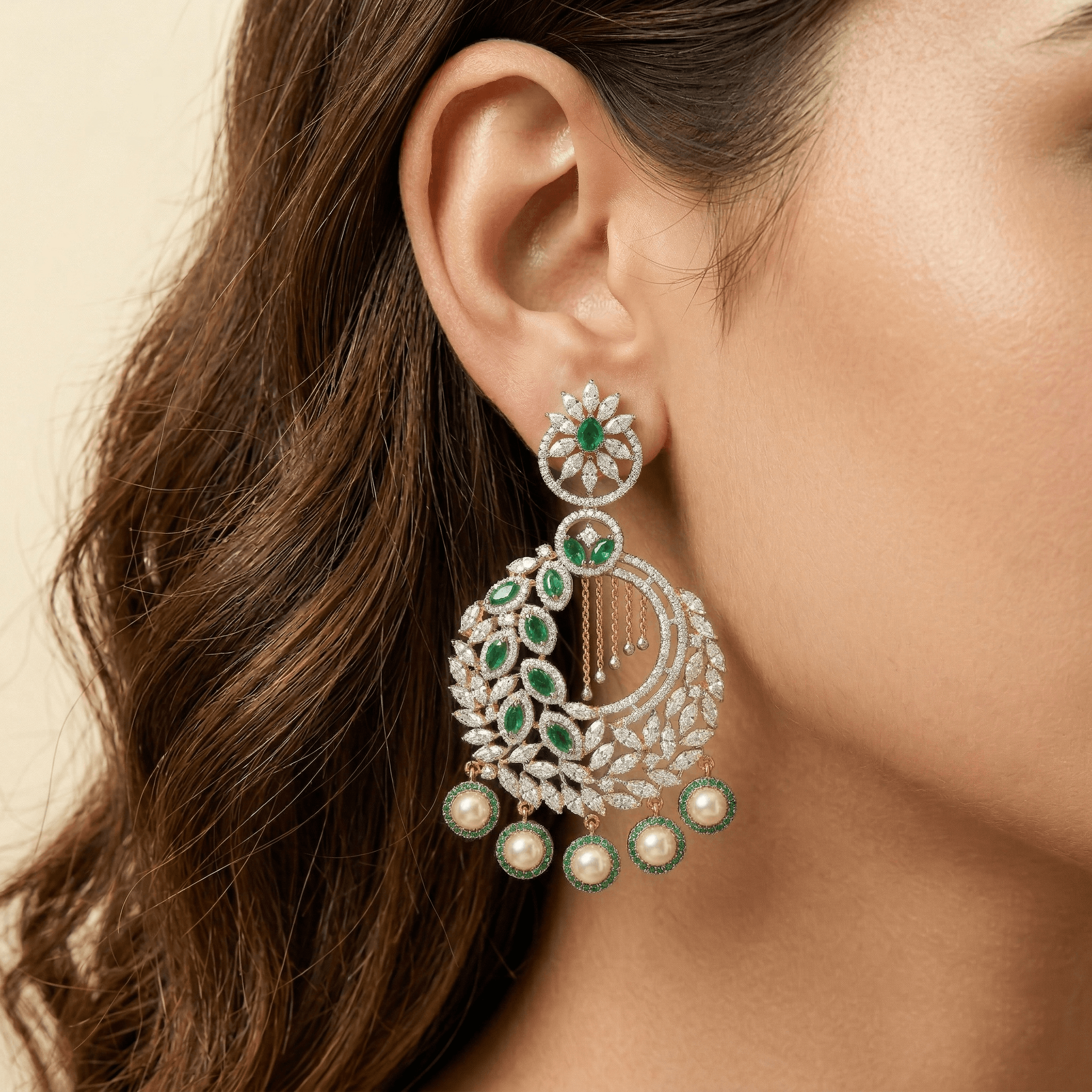 Leaf Chandelier Earrings , South Screw